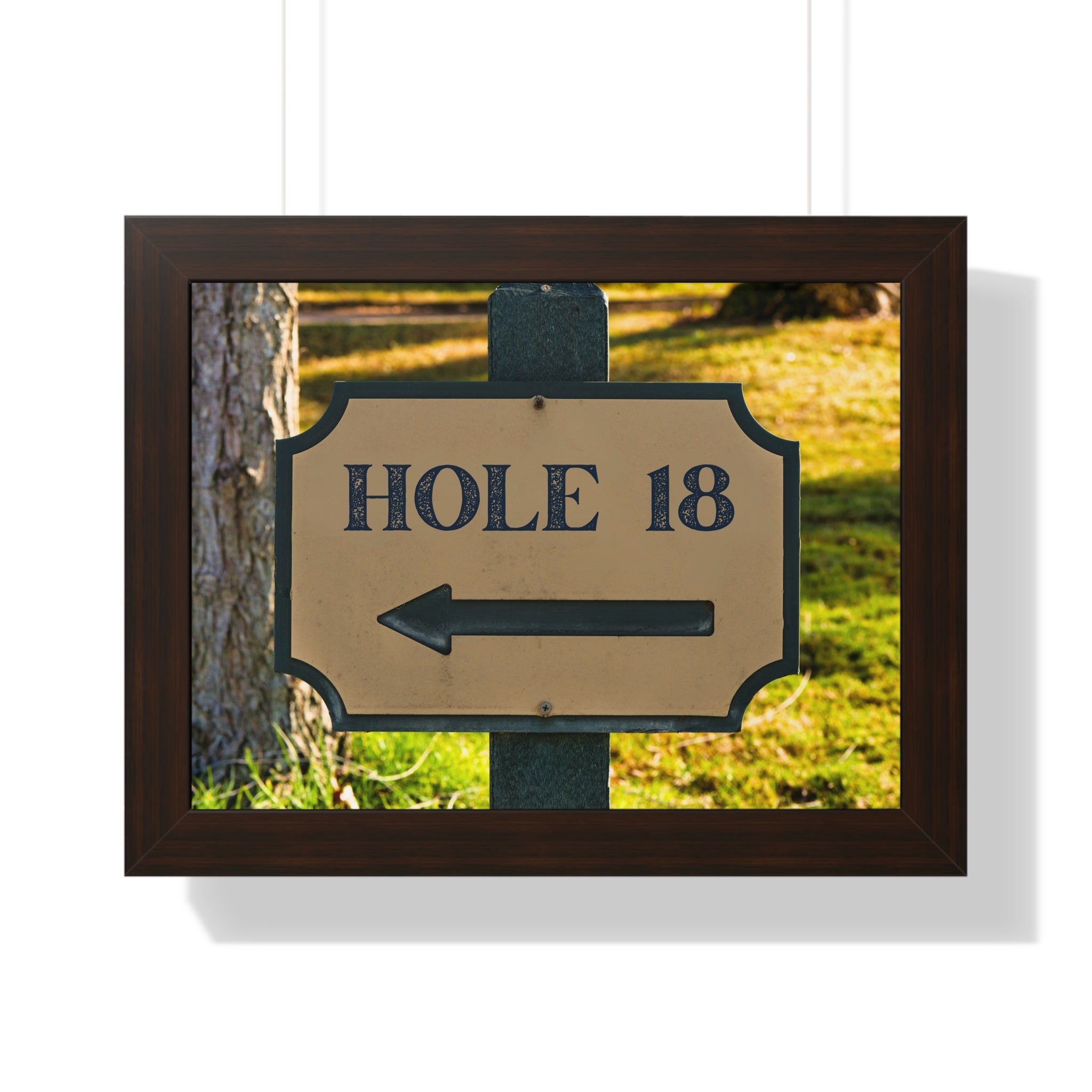 "Hole 18 Sign" - Golf Wall Art - Golf Art - Framed Golf Art