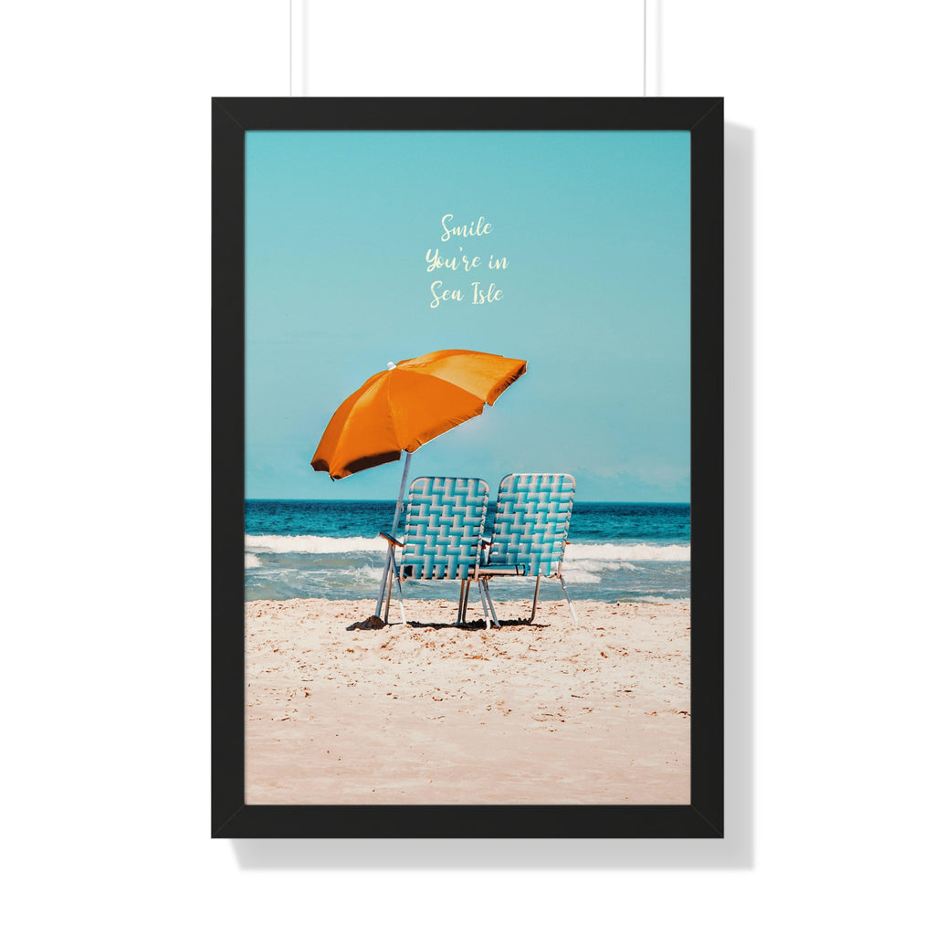 Smile You're in Sea Isle- Wall Art Framed - Dad Bod Summer