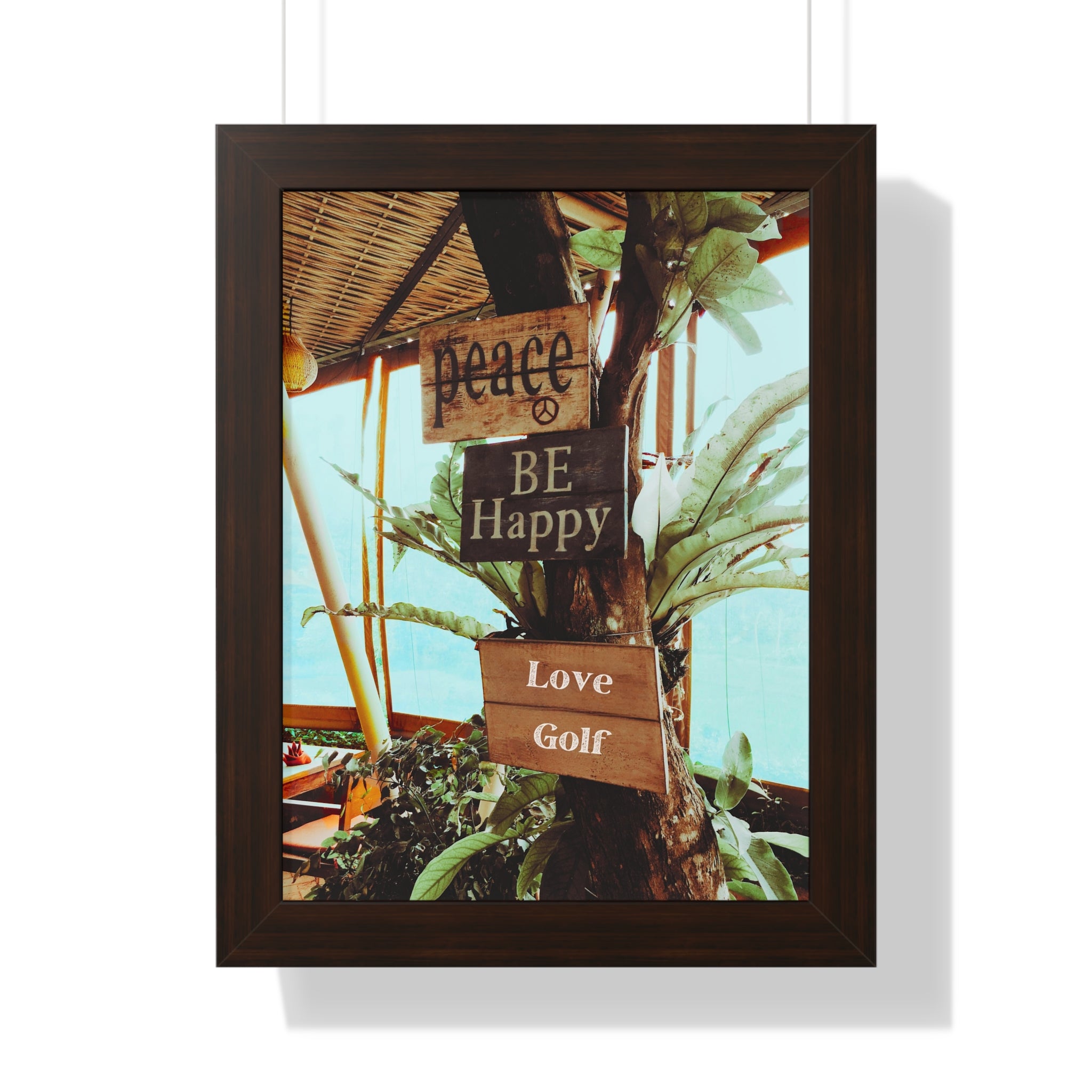 "Love Golf Sign at Tiki Bar" - Golf Wall Art