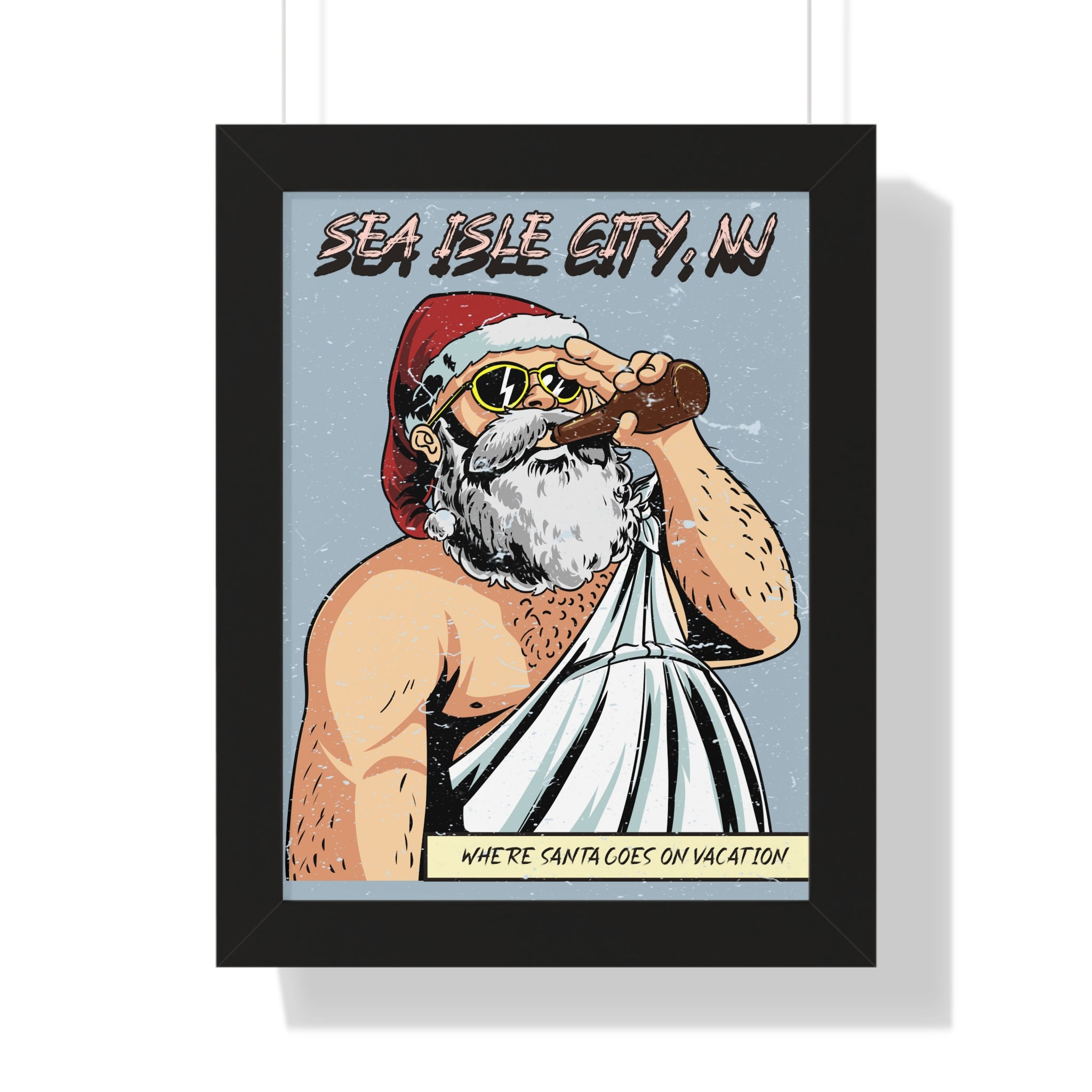 "Sea Isle City, Santa" Beach Wall Art - Beach House Wall Art - Beach Art For Wall