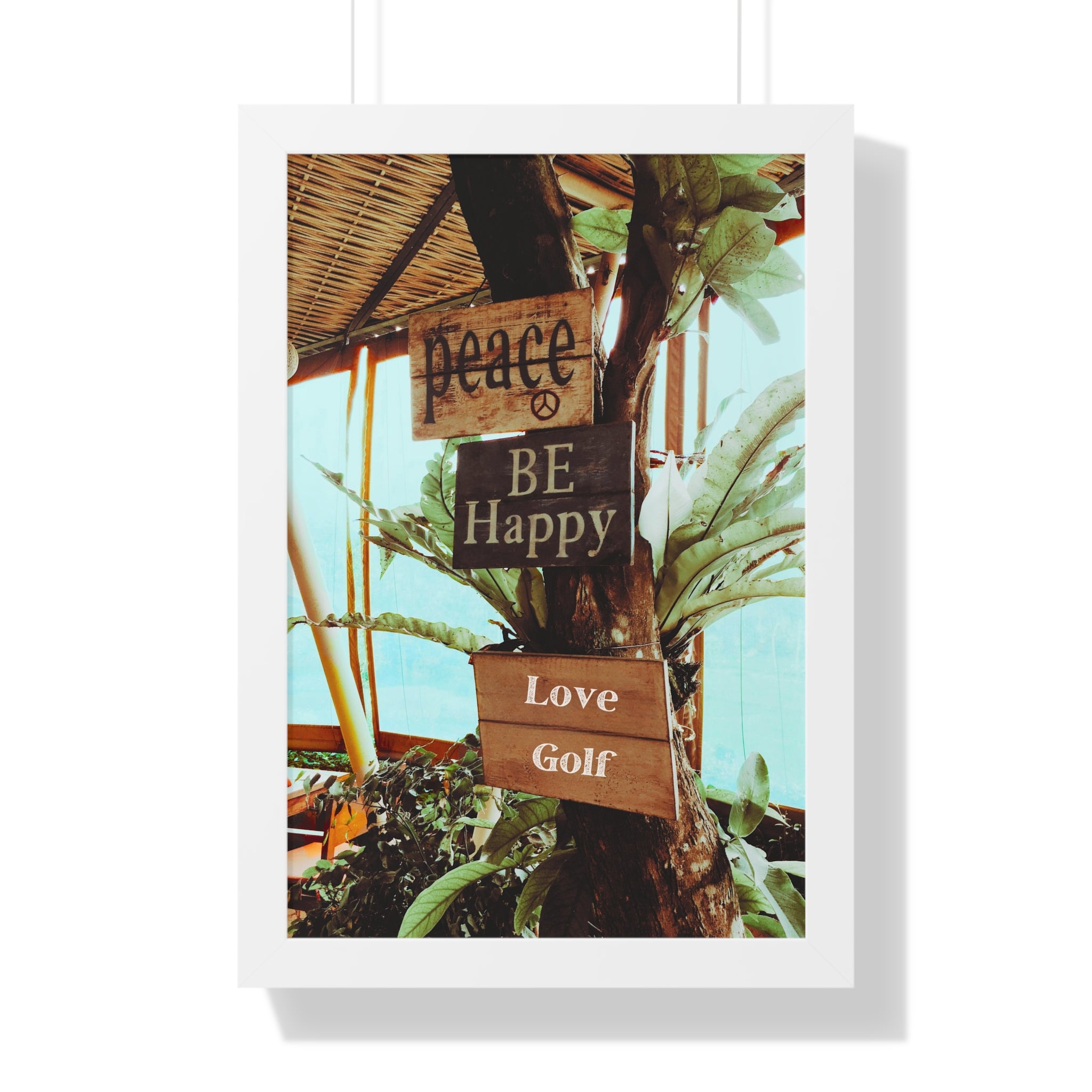 "Love Golf Sign at Tiki Bar" - Golf Wall Art