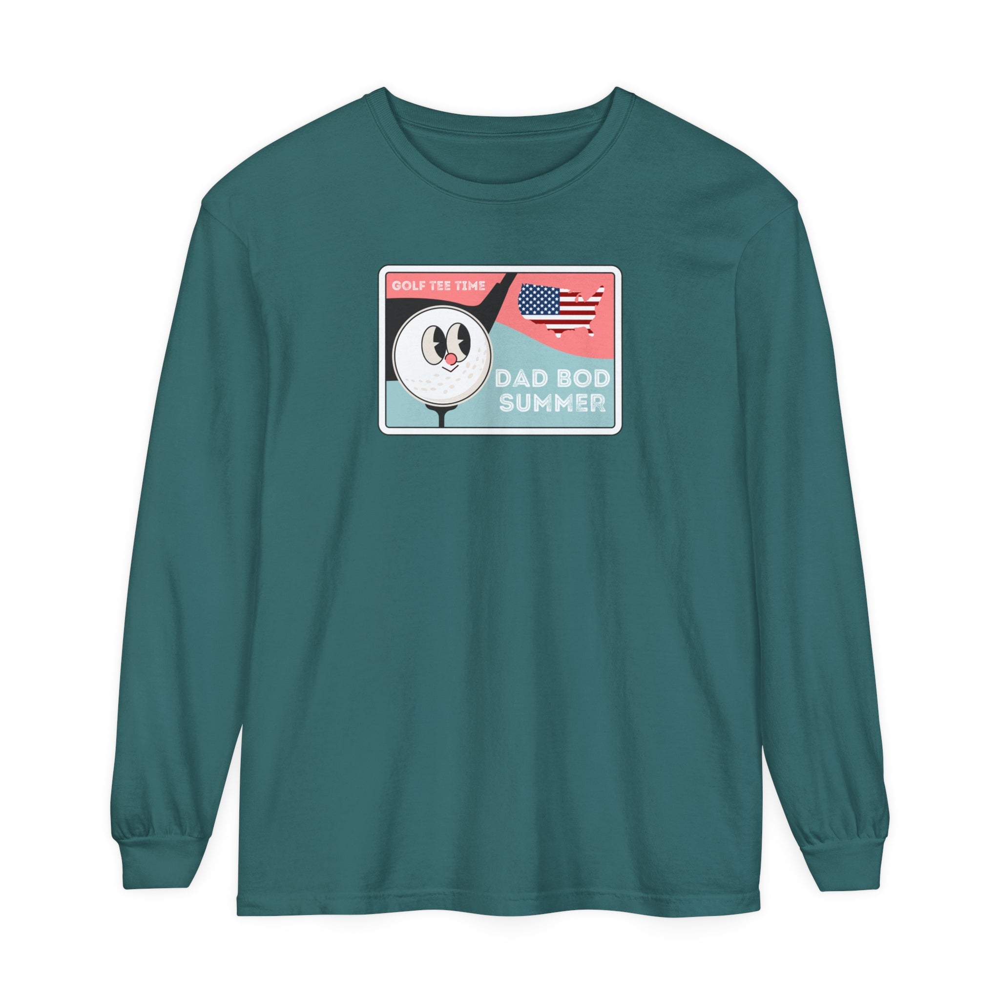 "Dad Bod Summer, Golf Tee Time Shirt" - Long Sleeve Golf Shirt