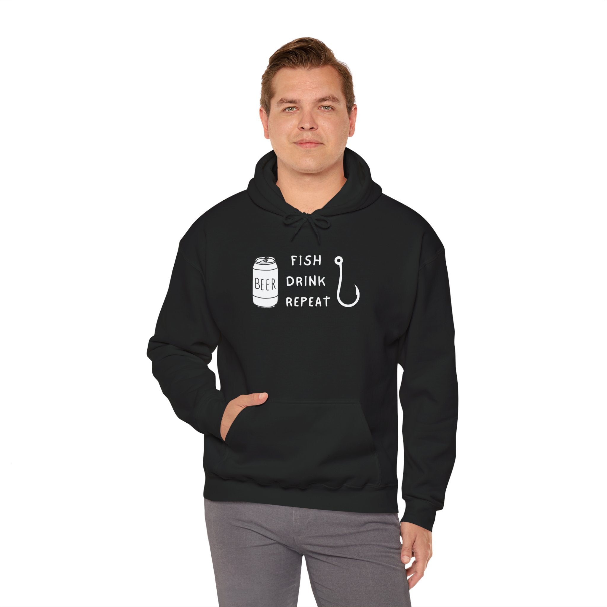 "Fish Drink Repeat" - Fishing Hoodie