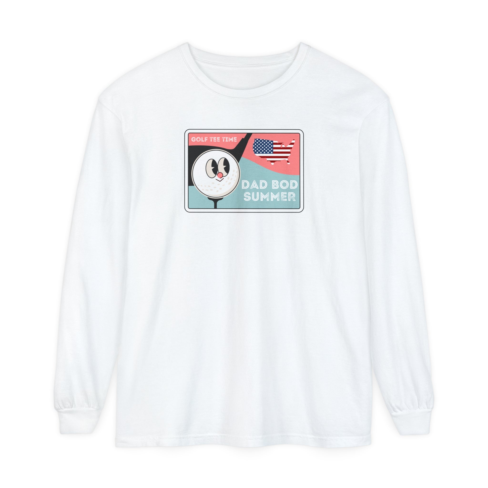 "Dad Bod Summer, Golf Tee Time Shirt" - Long Sleeve Golf Shirt