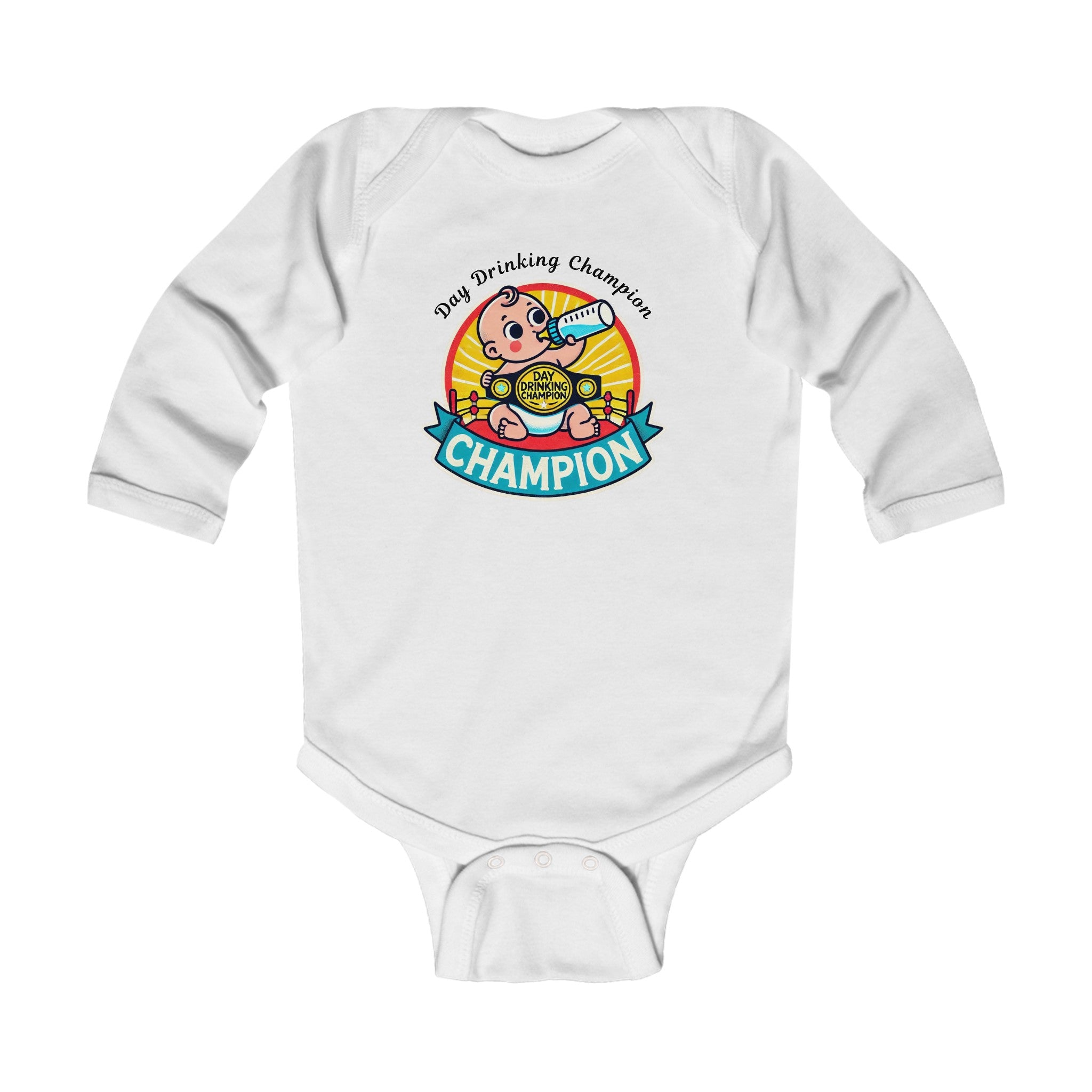 "Bottle Of Milk Drinking Champion" - Funny Baby Onesies