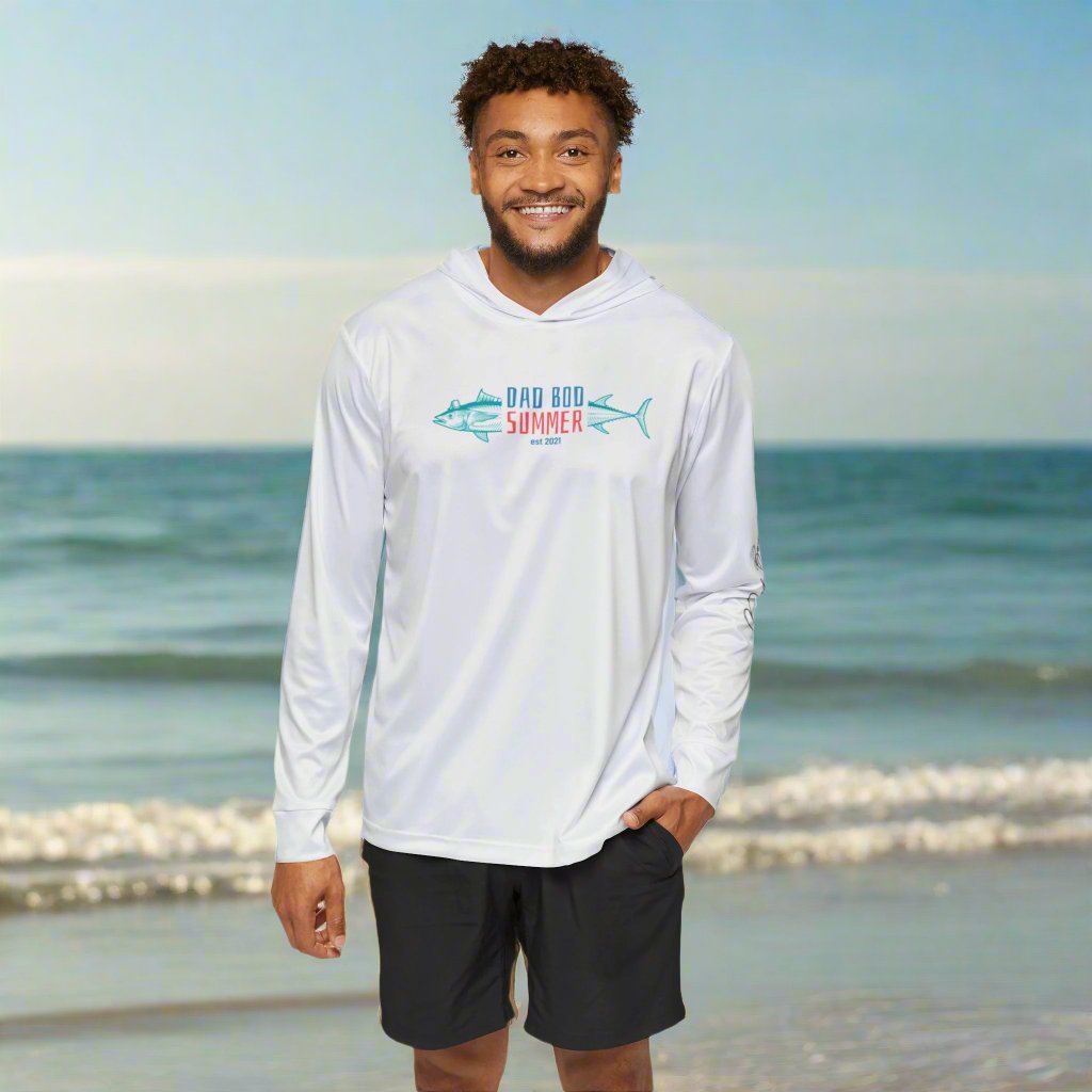 "Dad Bod Summer Neon Design" Fishing Performance Hoodie