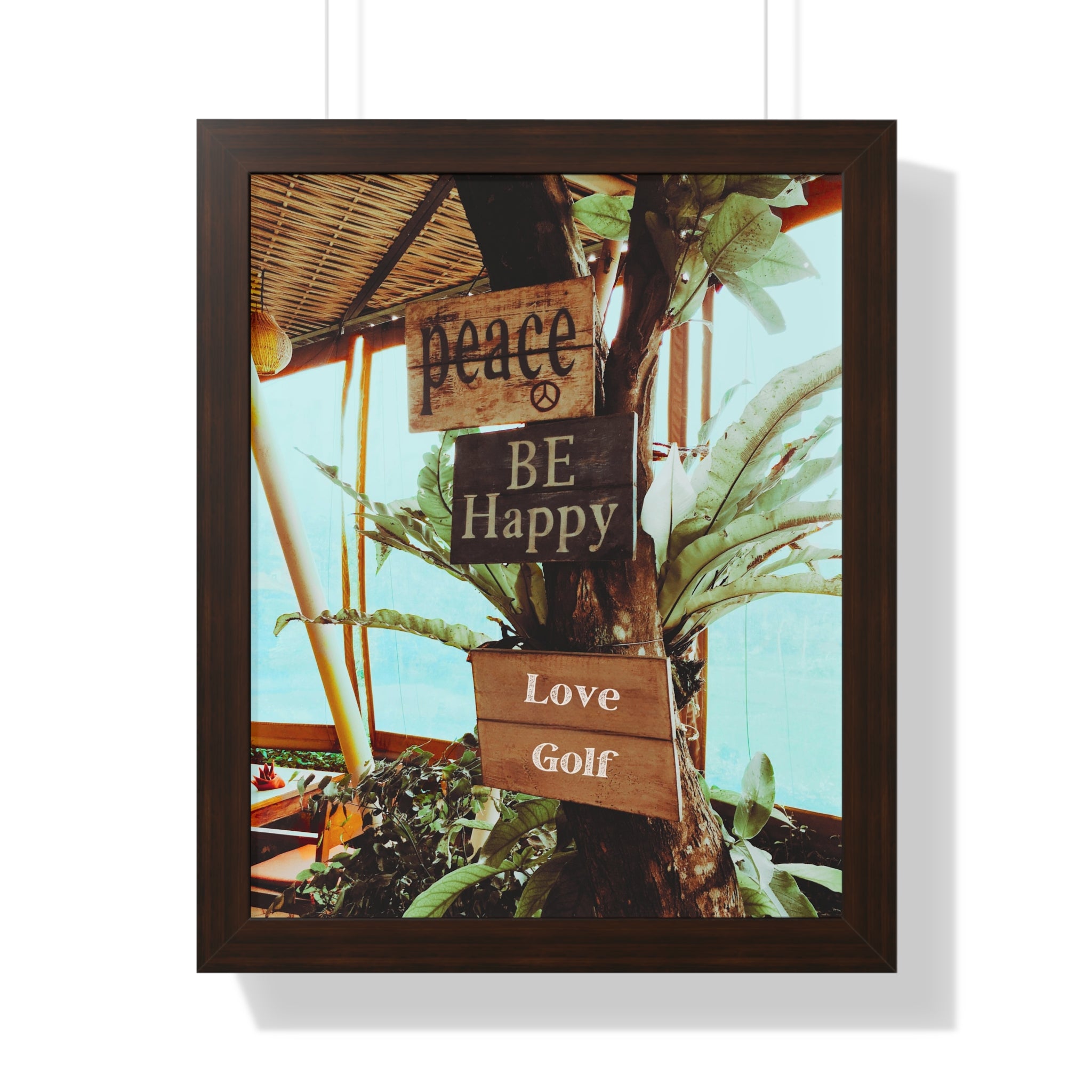 "Love Golf Sign at Tiki Bar" - Golf Wall Art