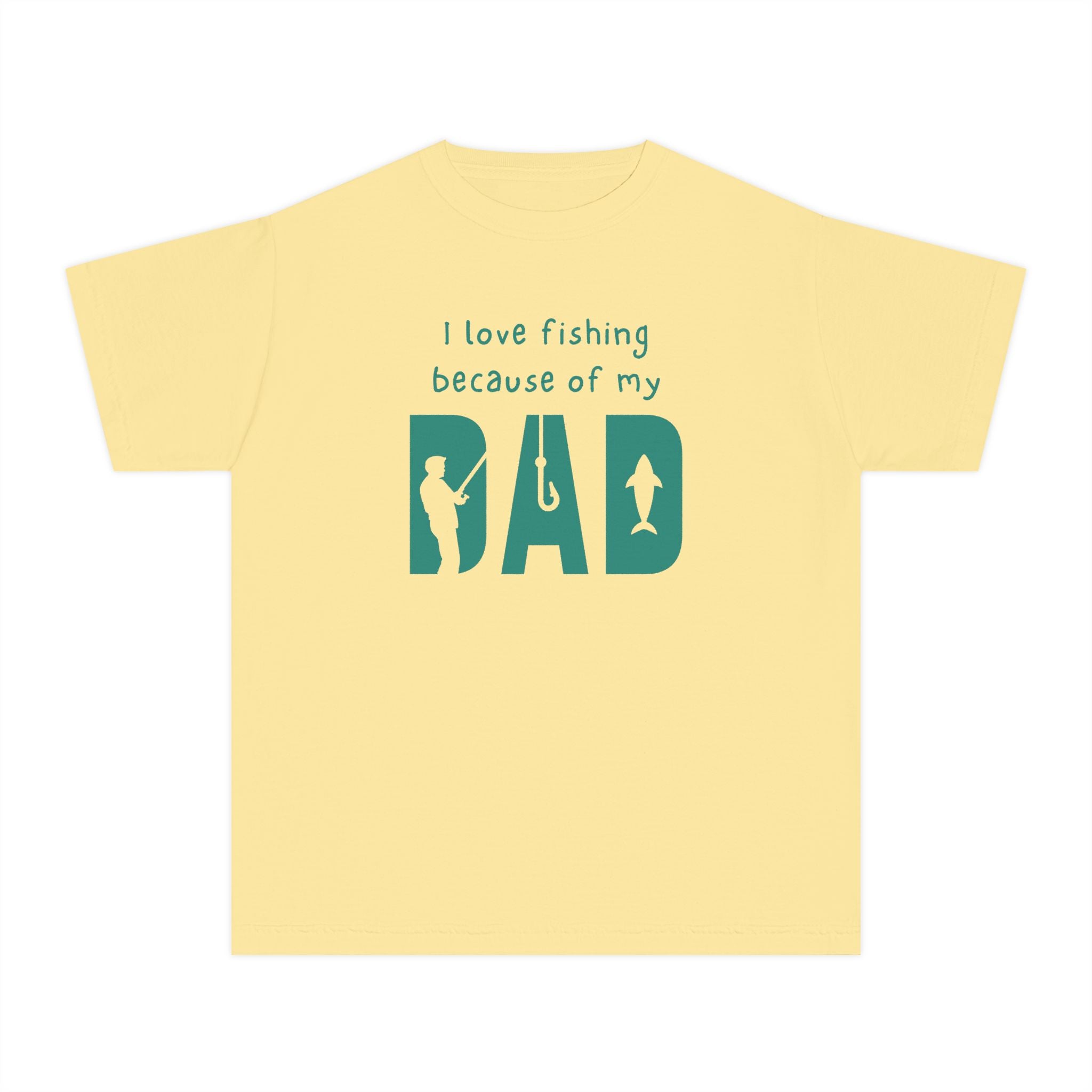 I Love Fishing Because Of My Dad | Kids Fishing Shirt