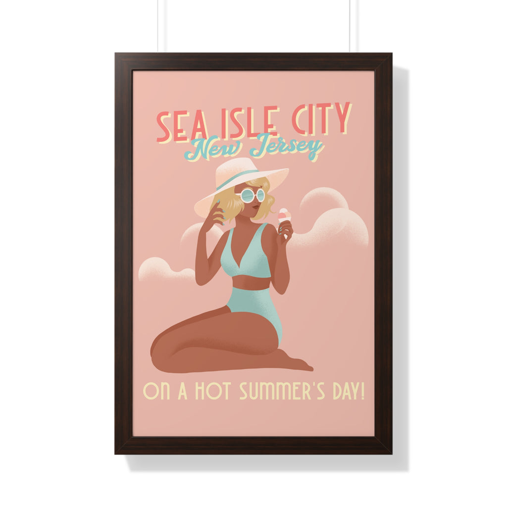 Sea Isle City, New Jersey- Wall Art Framed - Dad Bod Summer