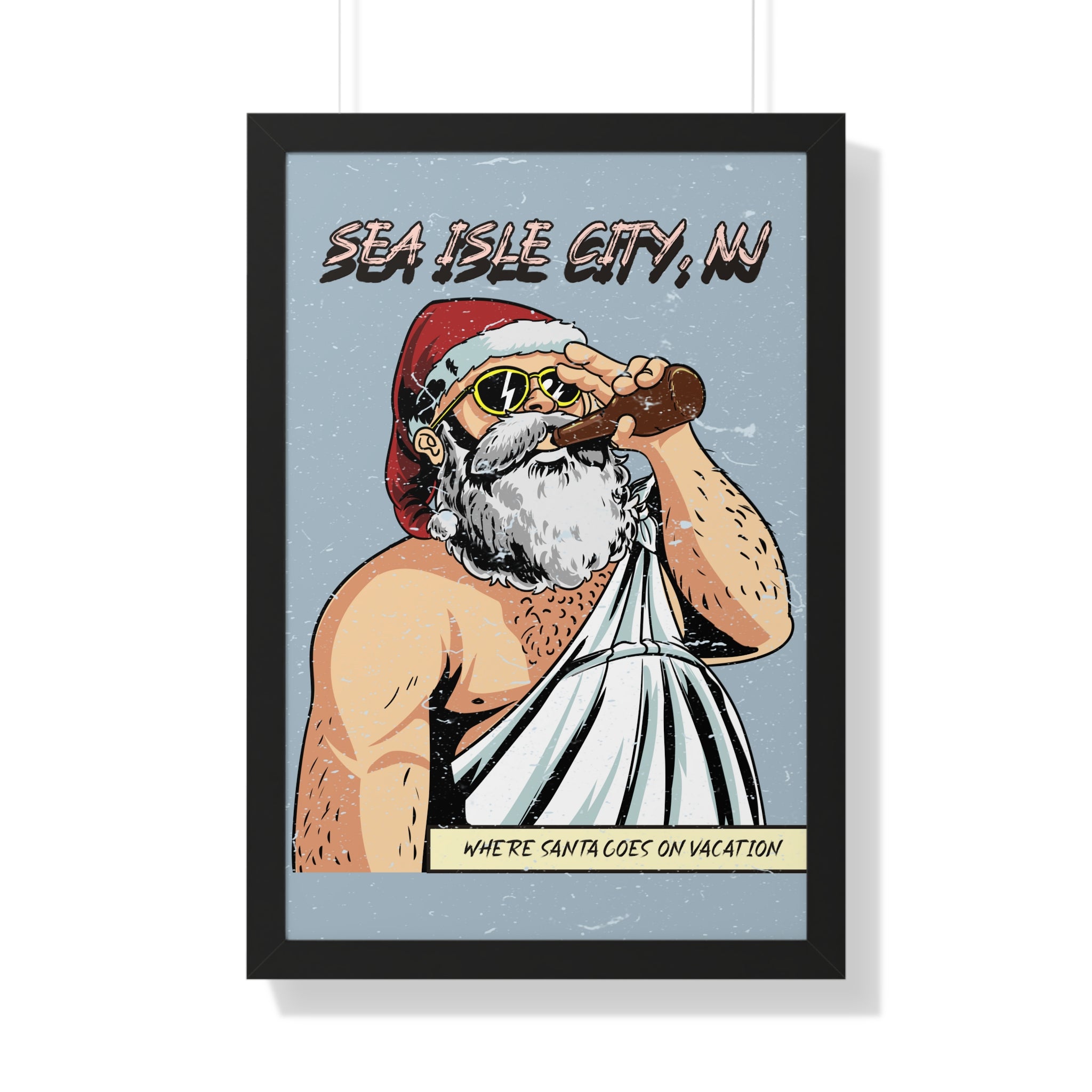 "Sea Isle City, Santa" Beach Wall Art - Beach House Wall Art - Beach Art For Wall
