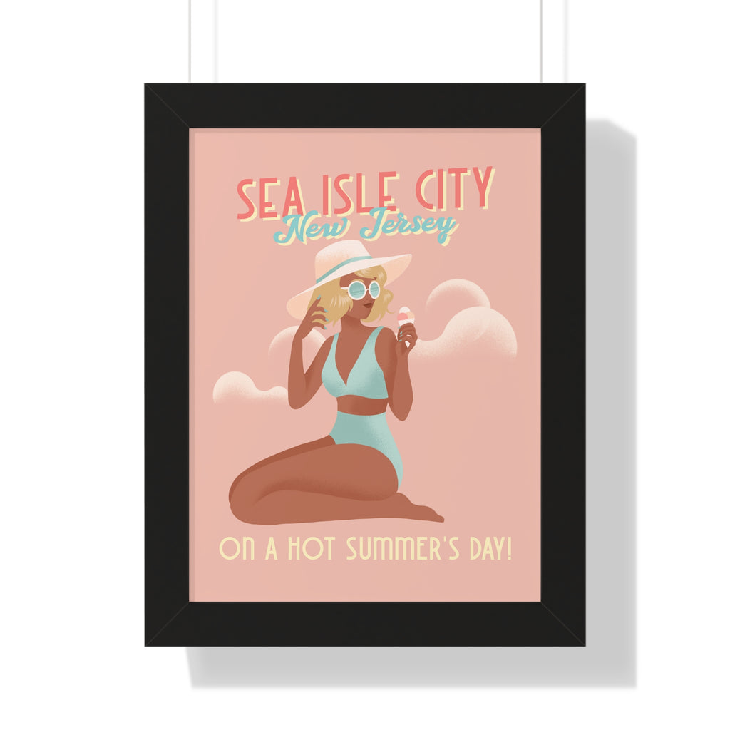 Sea Isle City, New Jersey- Wall Art Framed - Dad Bod Summer