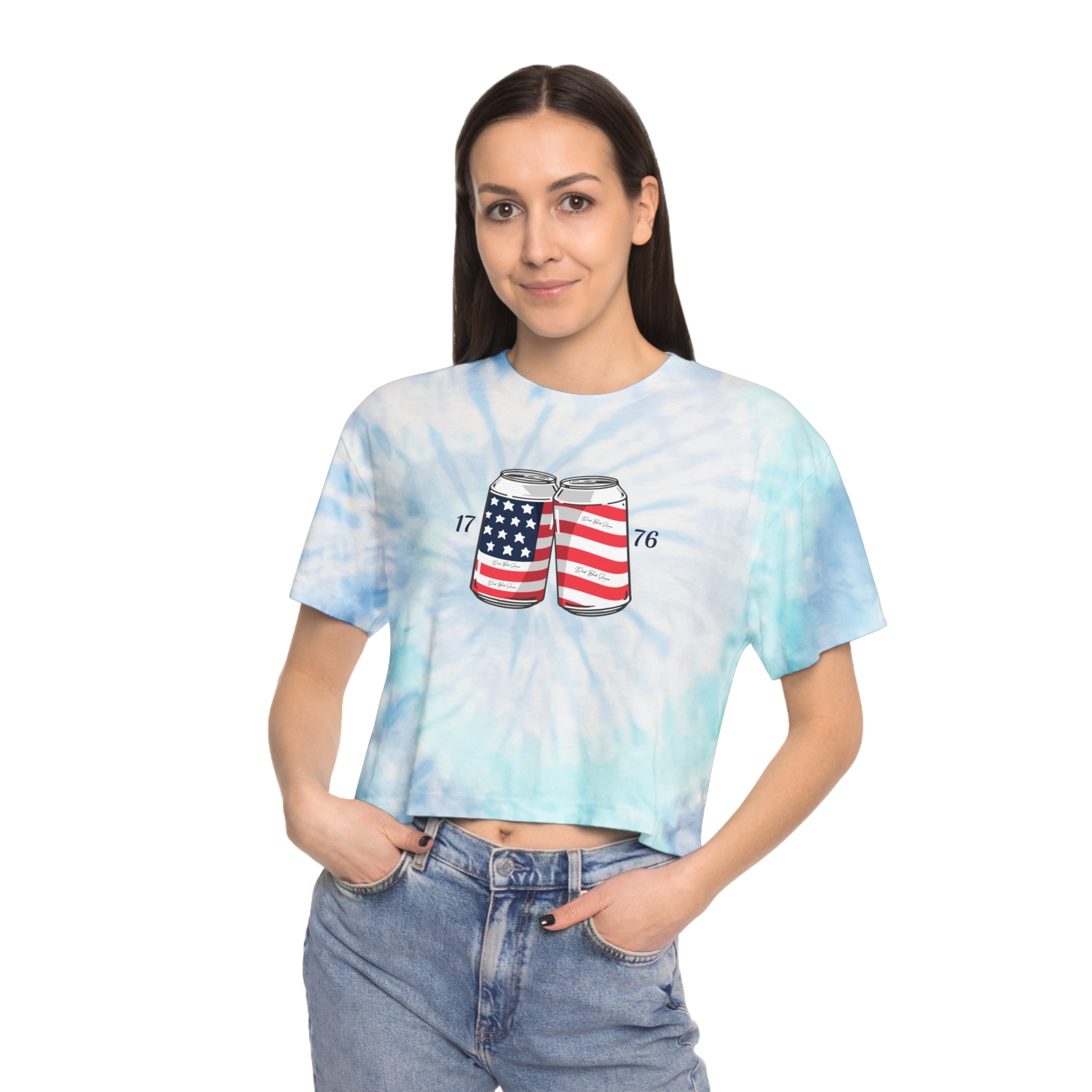 1776 Shirt | Americana Women's Shirts | Women's Tie-Dye Crop Tee