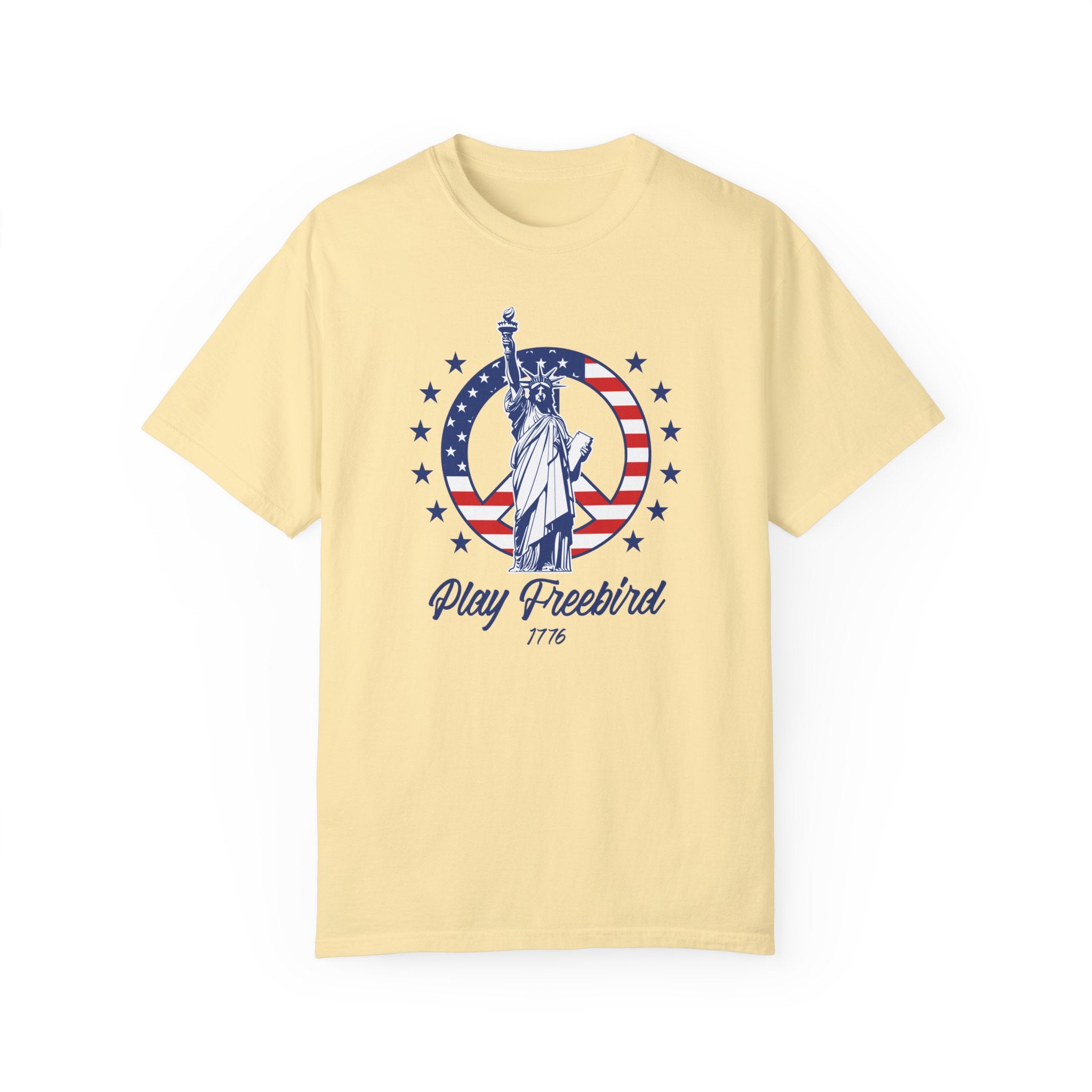 "Lady Liberty Screaming Play Freebird" - America Shirt