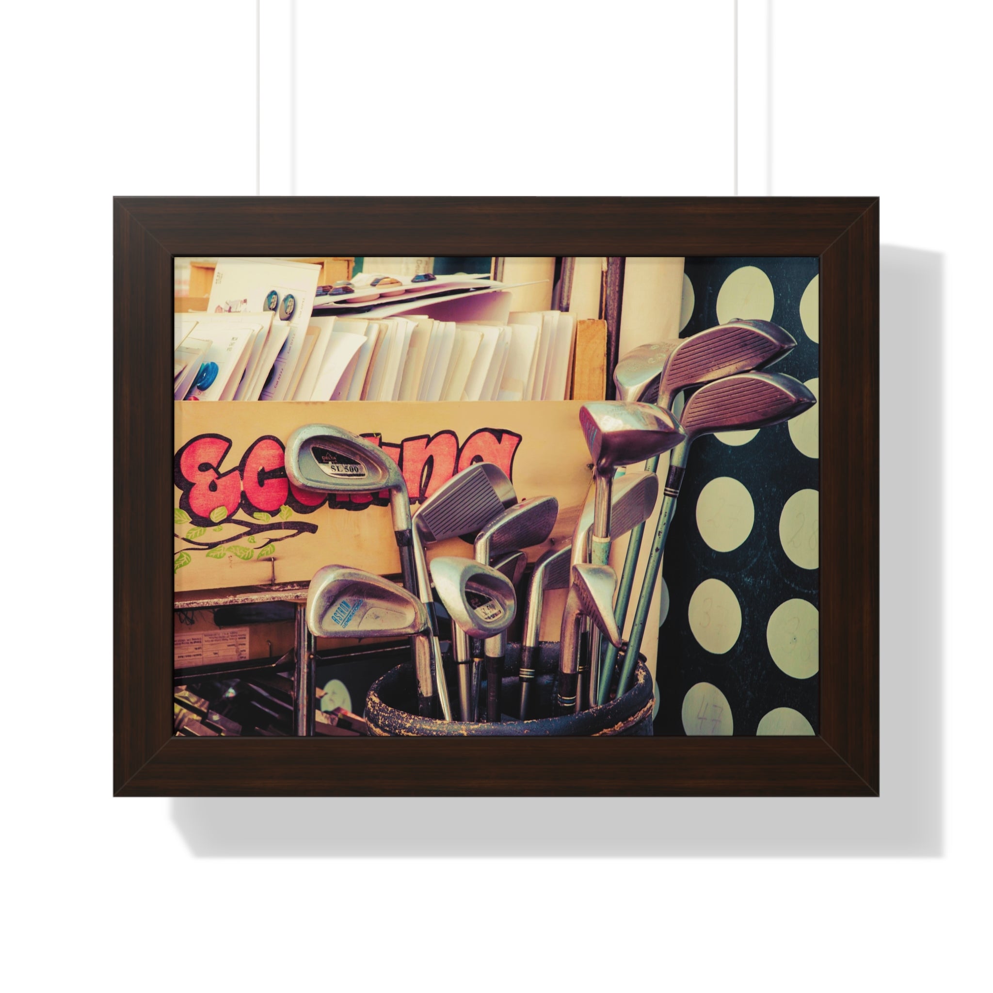 "Golf Clubs At A Record Store" - Golf Wall Art