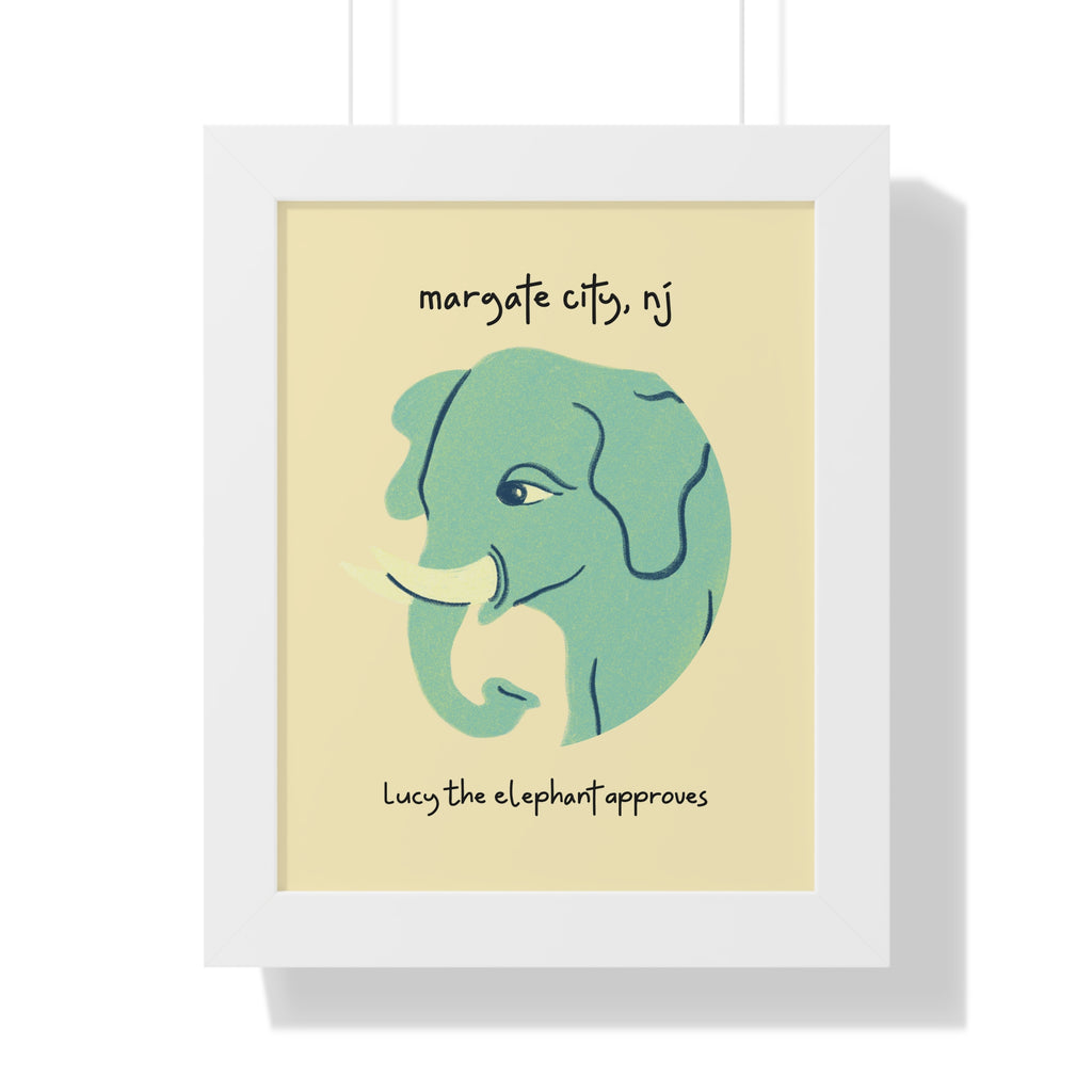 Pre Framed, Margate City, NJ- Lucy The Elephant- Retro Summer Wall Art - Dad Bod Summer