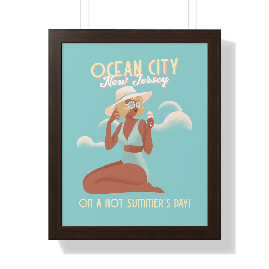 Ocean City, New Jersey Framed Wall Art - Dad Bod Summer