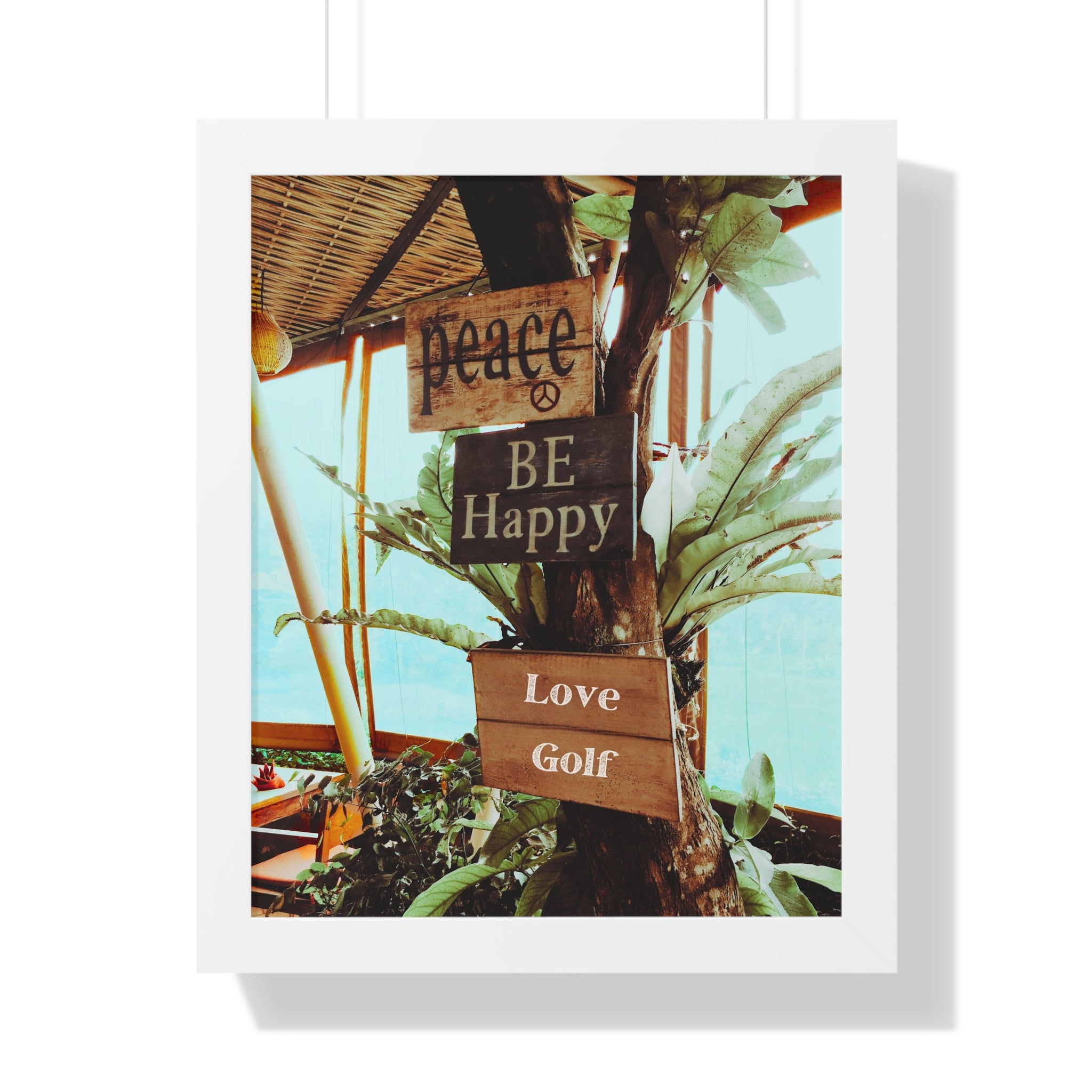 "Love Golf Sign at Tiki Bar" - Golf Wall Art