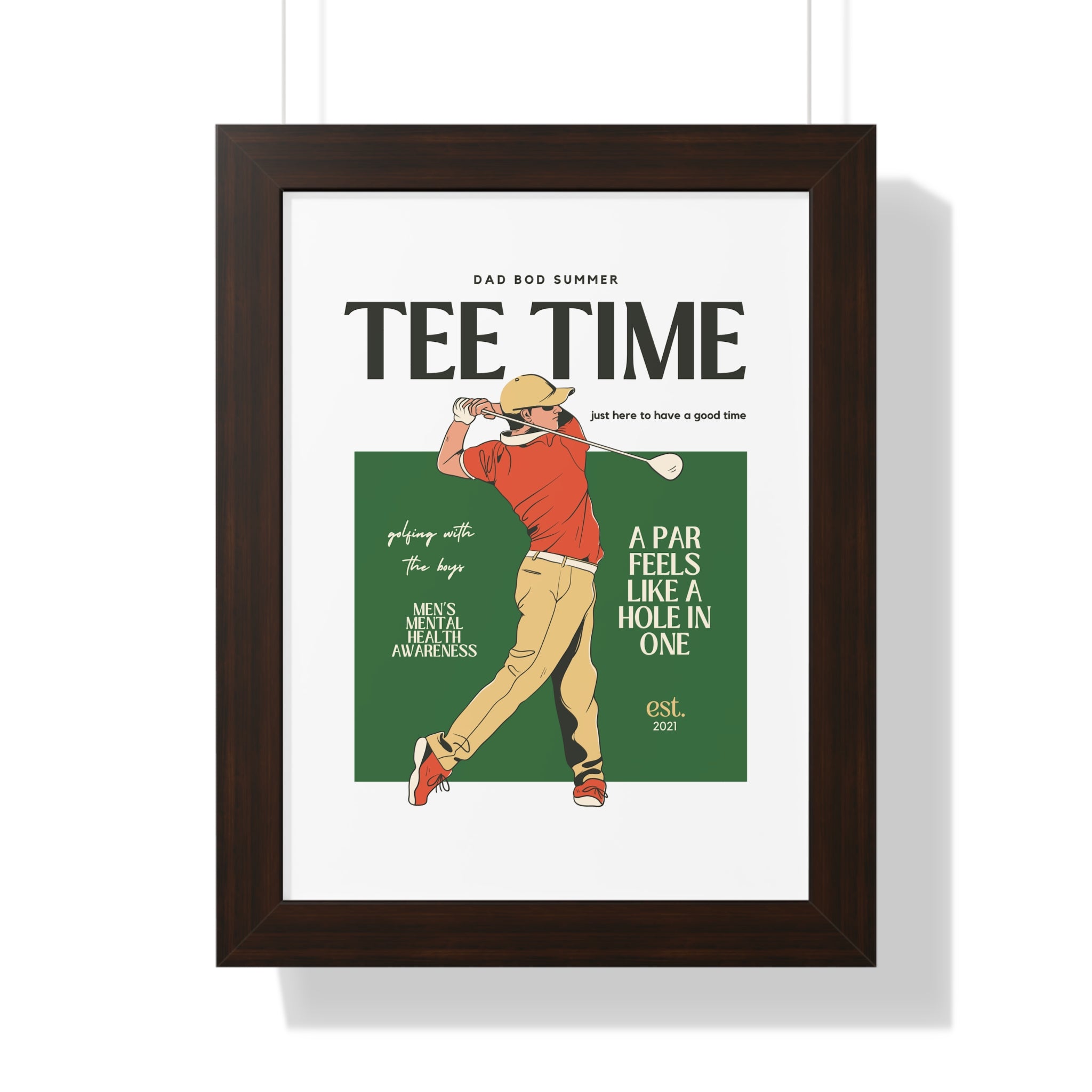Dad Bod Summer Tee Time - Golf Wall Art - Golf Art - Retro Golf Art