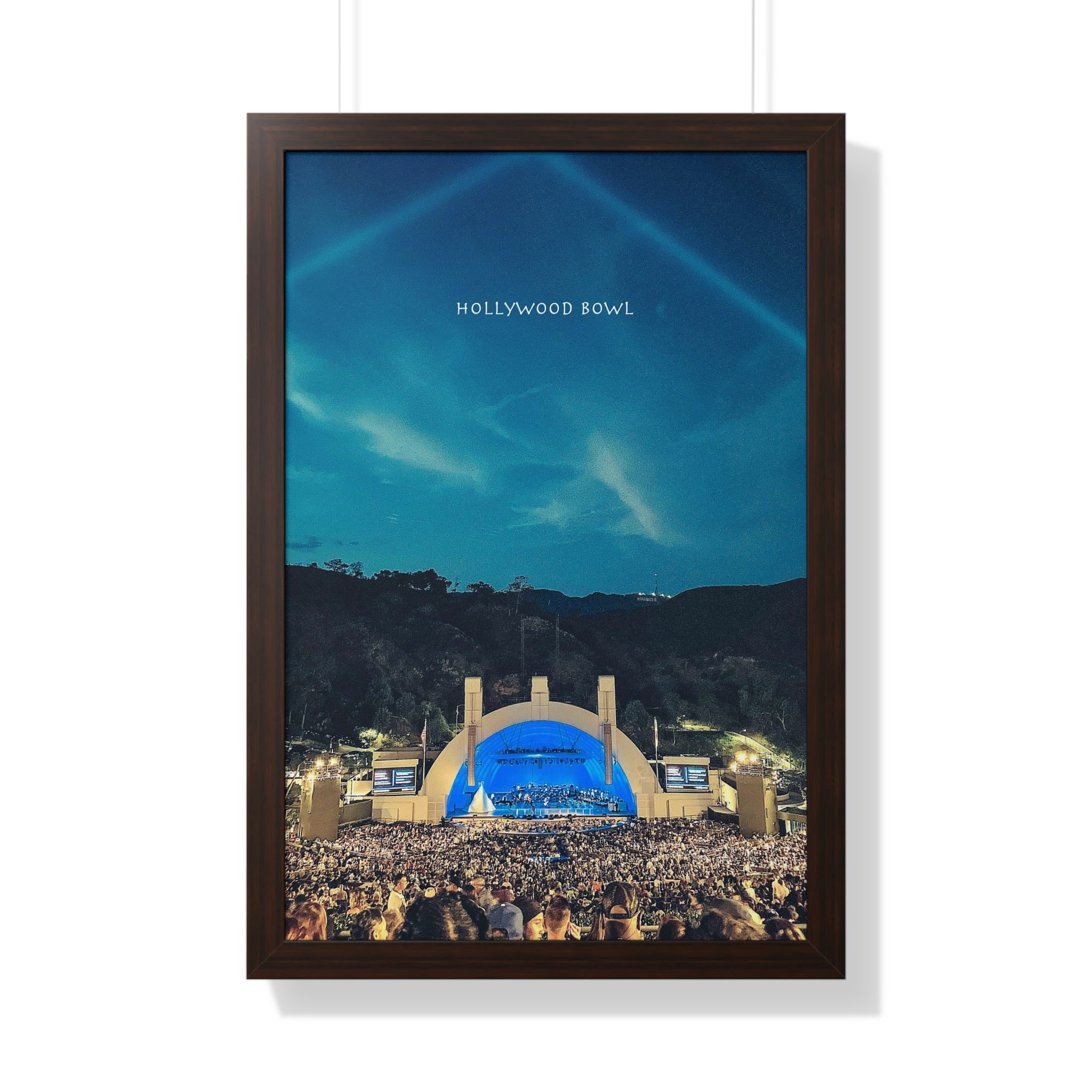 Hollywood Bowl, California Wall Art Framed- Los Angeles, CA, Hollywood Hills, Downtown LA, Southern California - Dad Bod Summer
