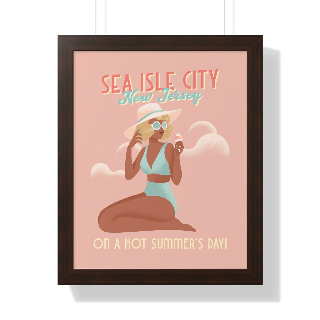 Sea Isle City, New Jersey- Wall Art Framed - Dad Bod Summer