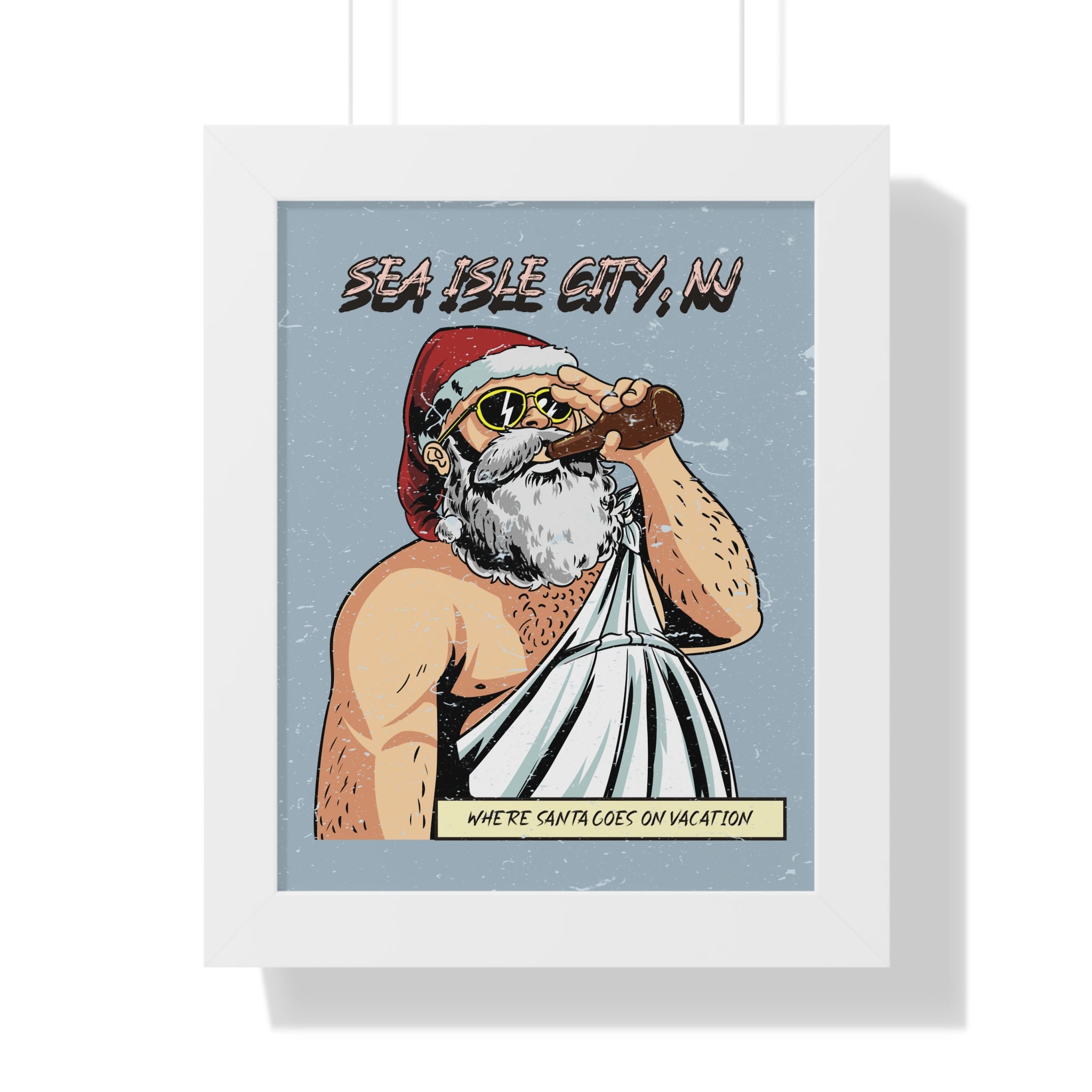 "Sea Isle City, Santa" Beach Wall Art - Beach House Wall Art - Beach Art For Wall