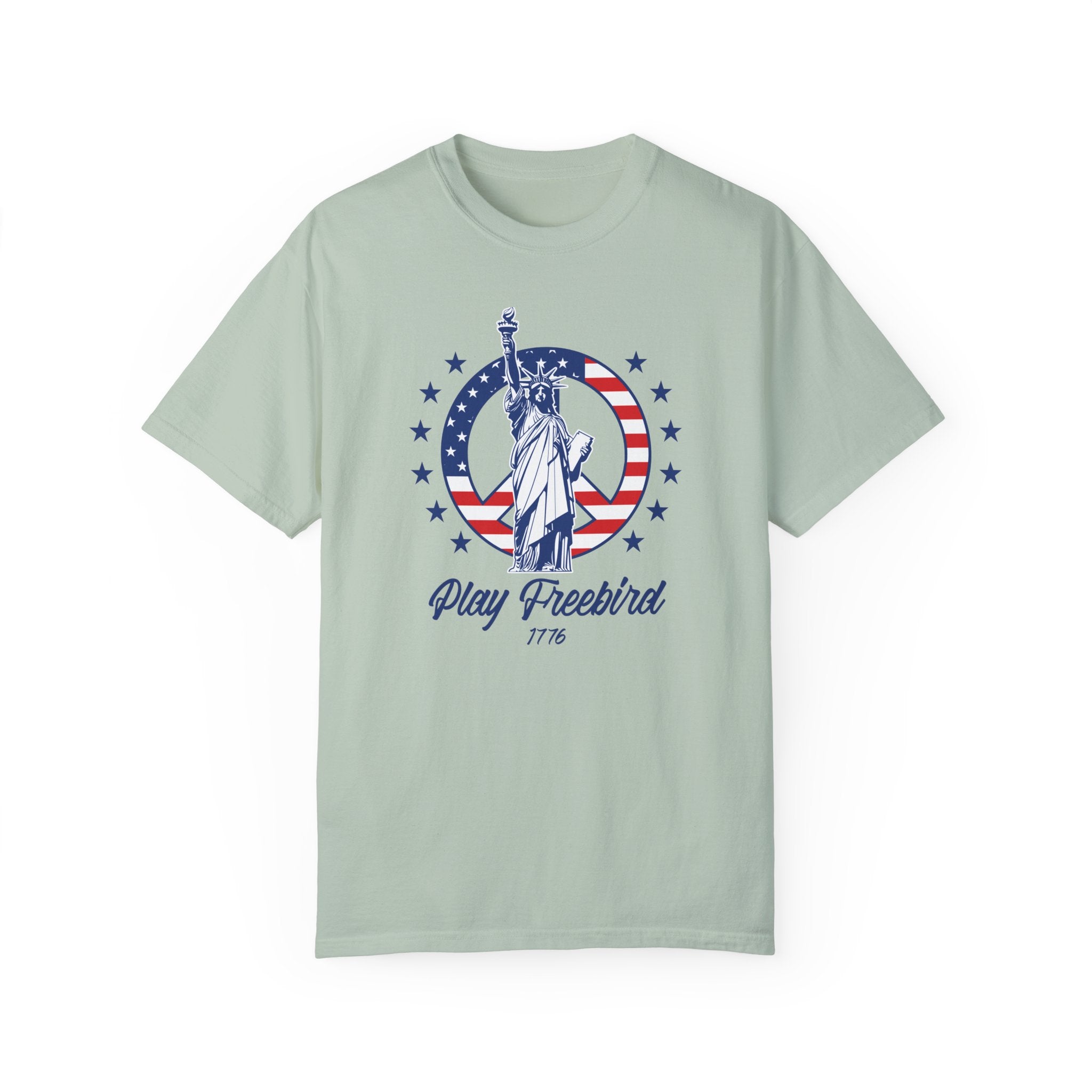 "Lady Liberty Screaming Play Freebird" - America Shirt