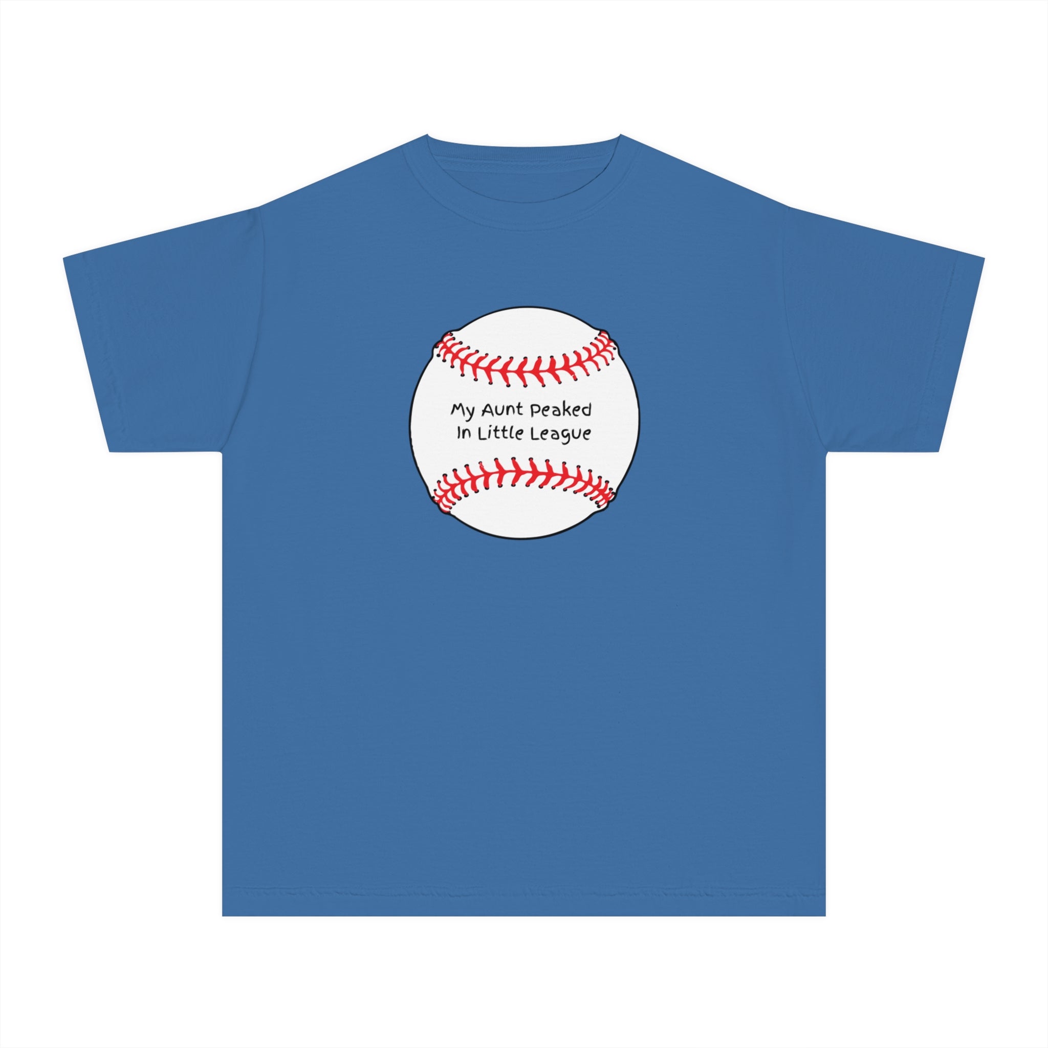 "My Aunt Peaked in Little League" - Kids Baseball Shirts