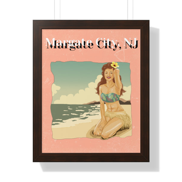 Pre Framed, Margate City, New Jersey- Retro Summer Wall Art - Dad Bod Summer