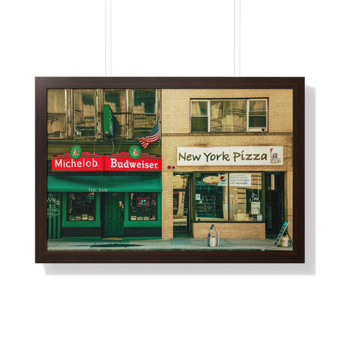 New York City Retro Pizzeria- Framed Wall Art - Dad Bod Summer