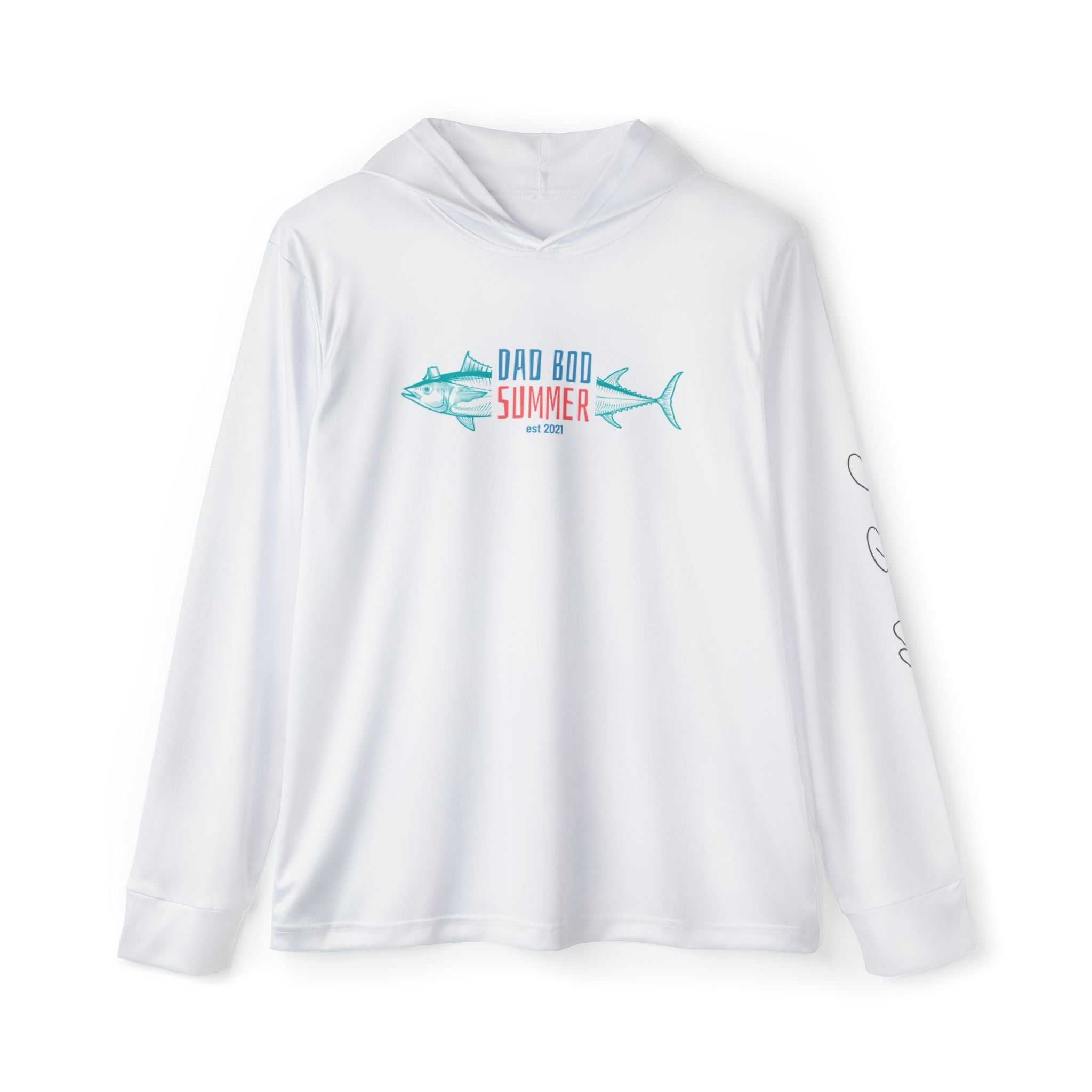 "Dad Bod Summer Neon Design" Fishing Performance Hoodie