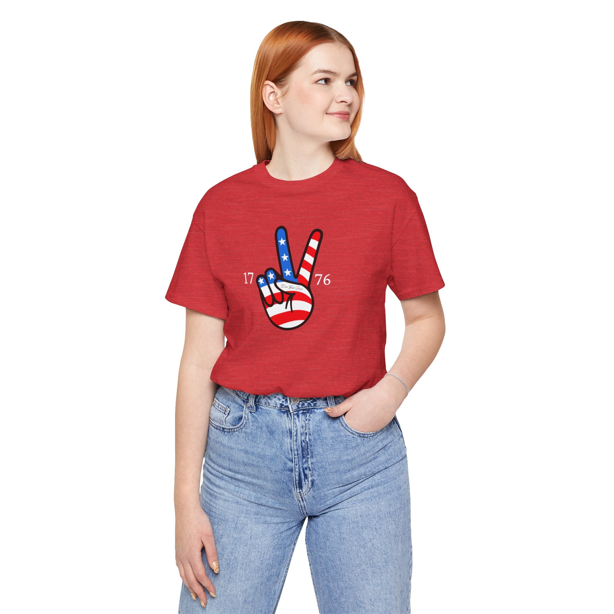 "1776 USA Flag Peace Sign Shirt" - 4th Of July Shirt
