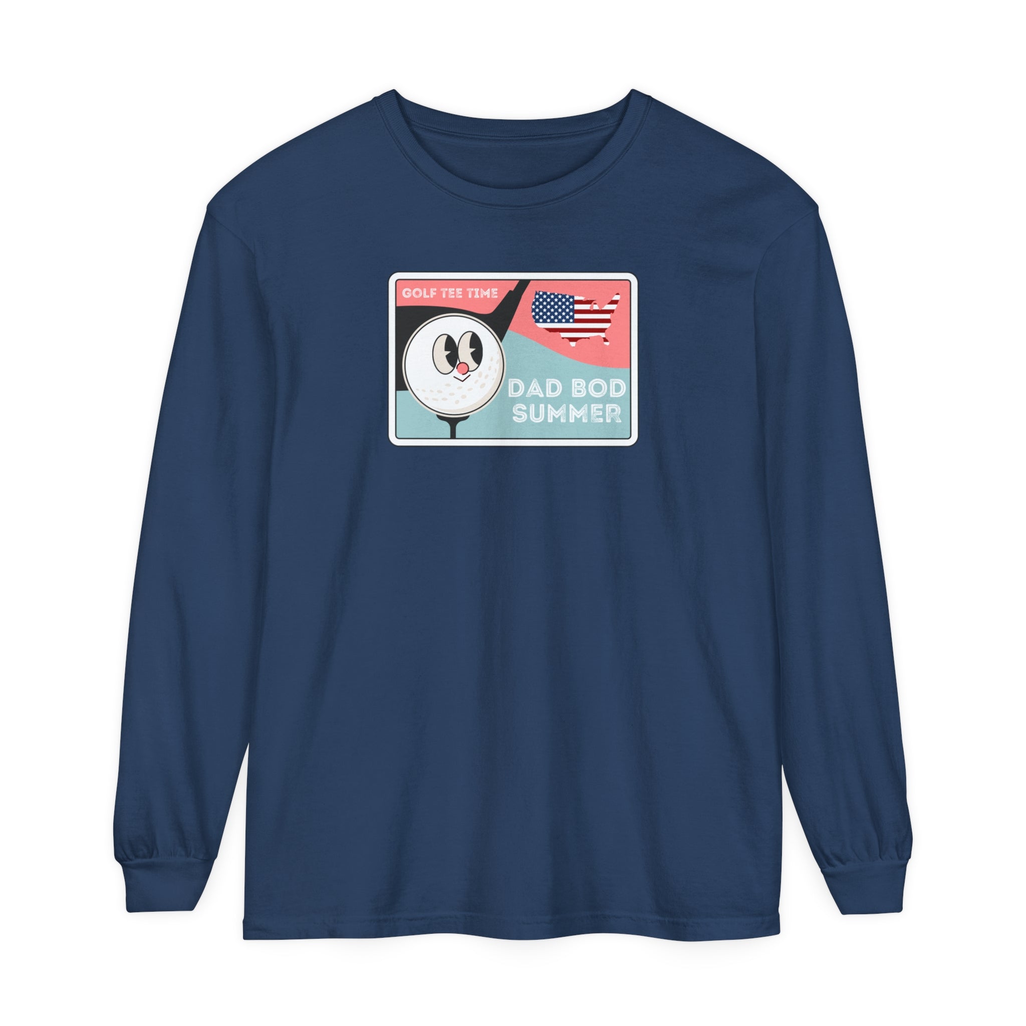 "Dad Bod Summer, Golf Tee Time Shirt" - Long Sleeve Golf Shirt