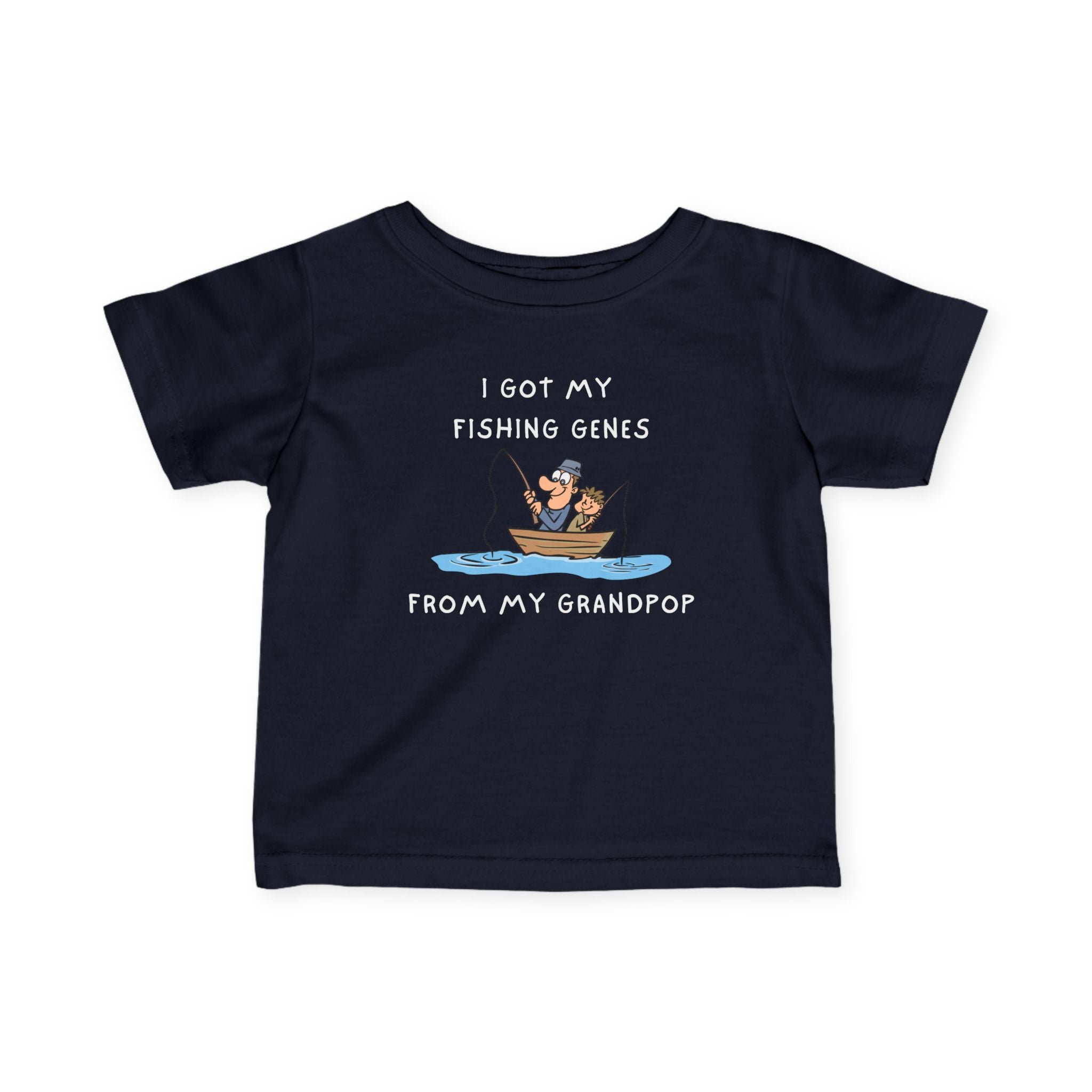 I Got My Fishing Genes From My Grandpop | Baby Fishing Shirts