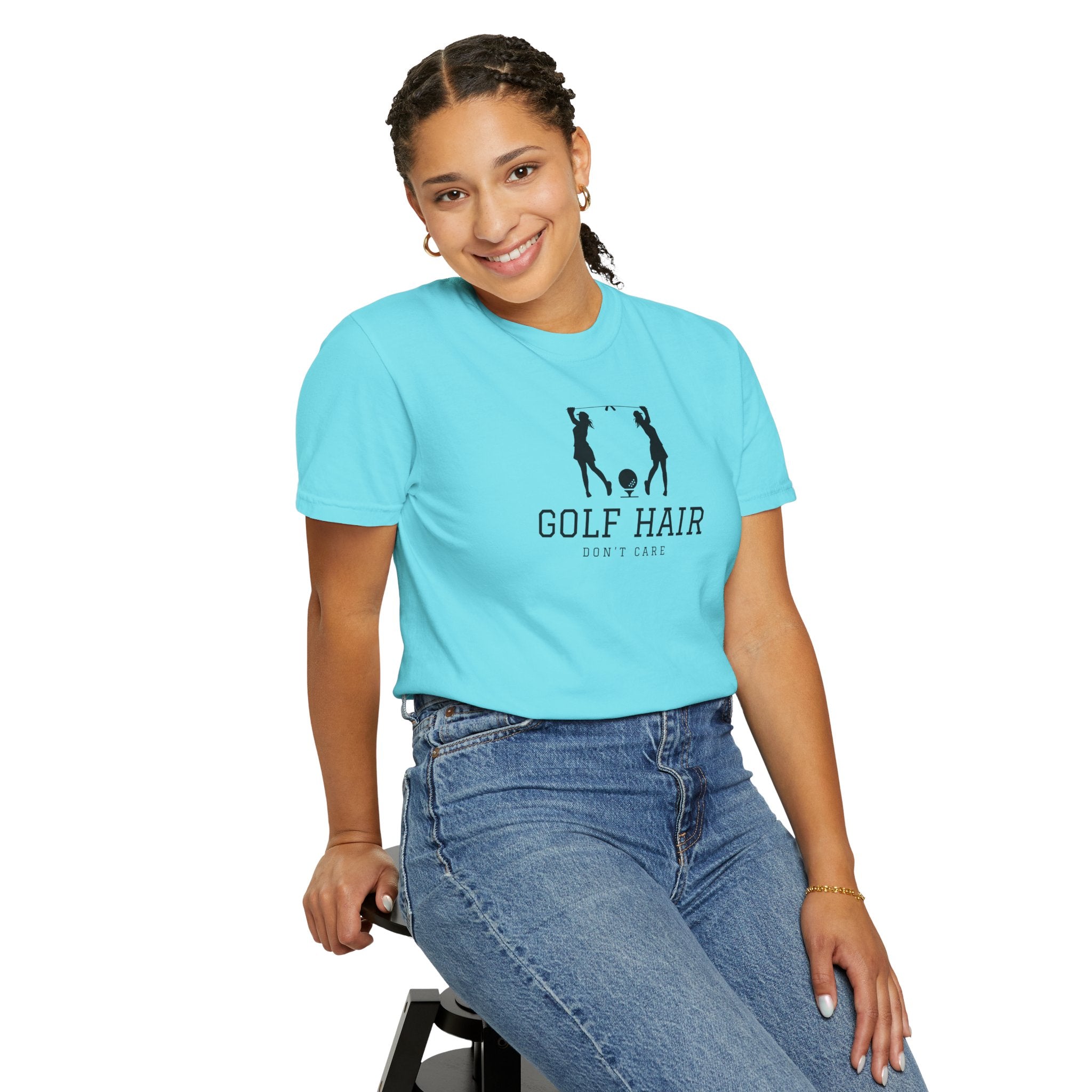 "Girls Who Love To Golf: Golf Hair Don't Care" - Ladies Golf Shirt