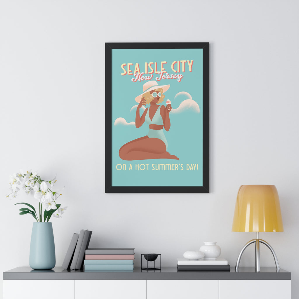 Sea Isle City, New Jersey- Summer Wall Art Framed - Dad Bod Summer