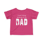 I Love Fishing Because Of My Dad | Baby Fishing Shirts