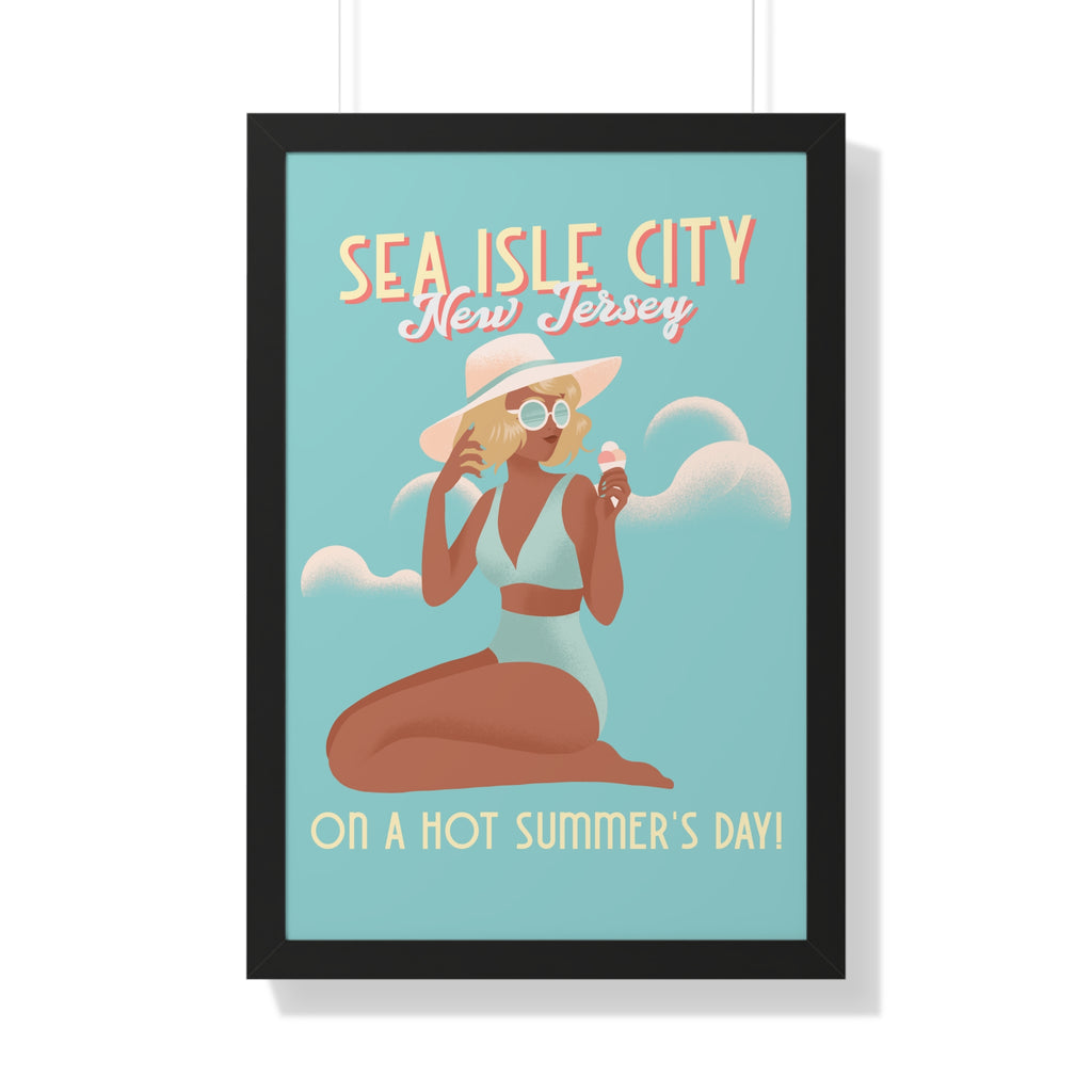 Sea Isle City, New Jersey- Summer Wall Art Framed - Dad Bod Summer