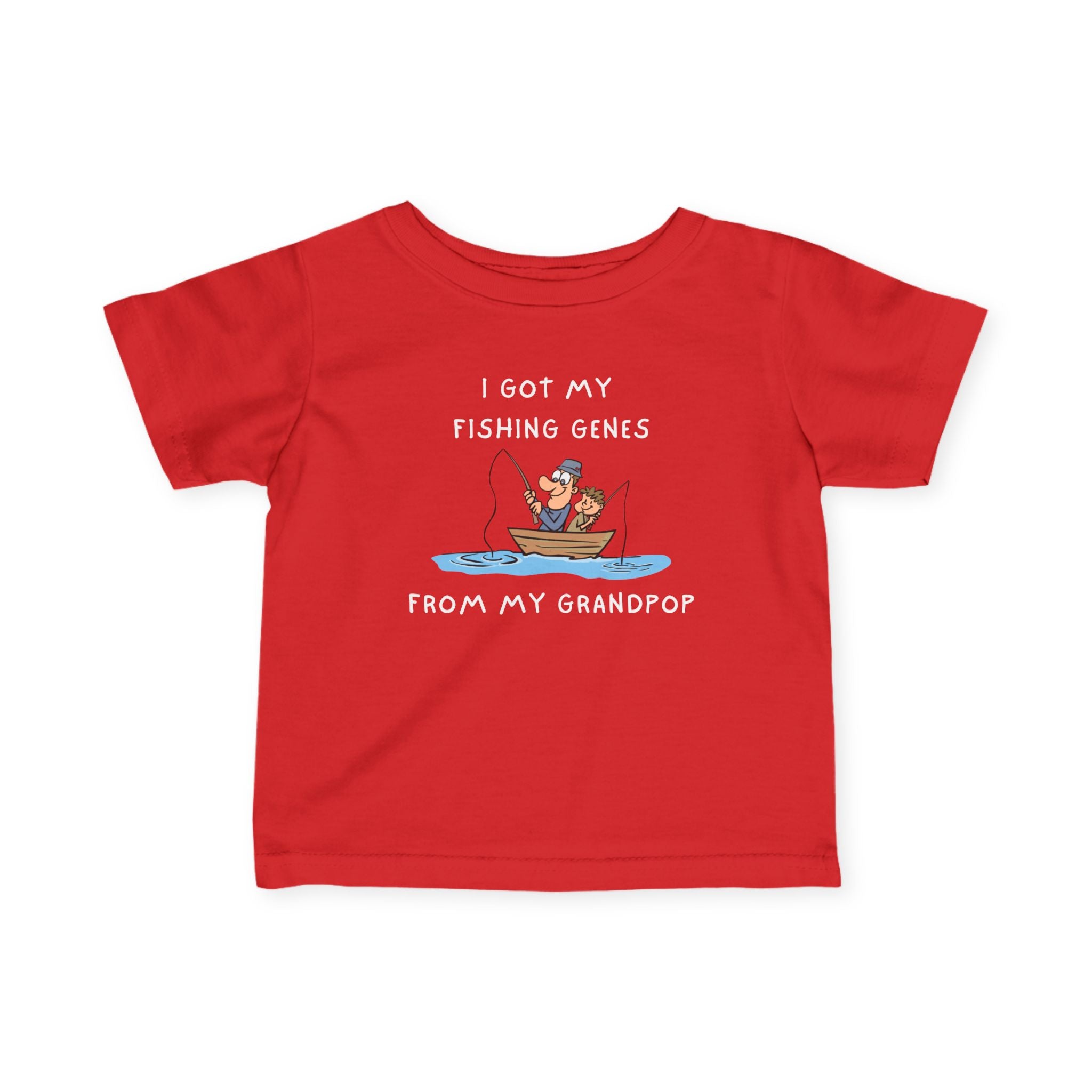 I Got My Fishing Genes From My Grandpop | Baby Fishing Shirts