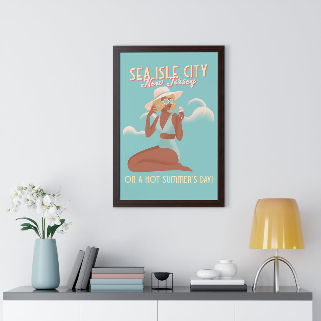 Sea Isle City, New Jersey- Summer Wall Art Framed - Dad Bod Summer