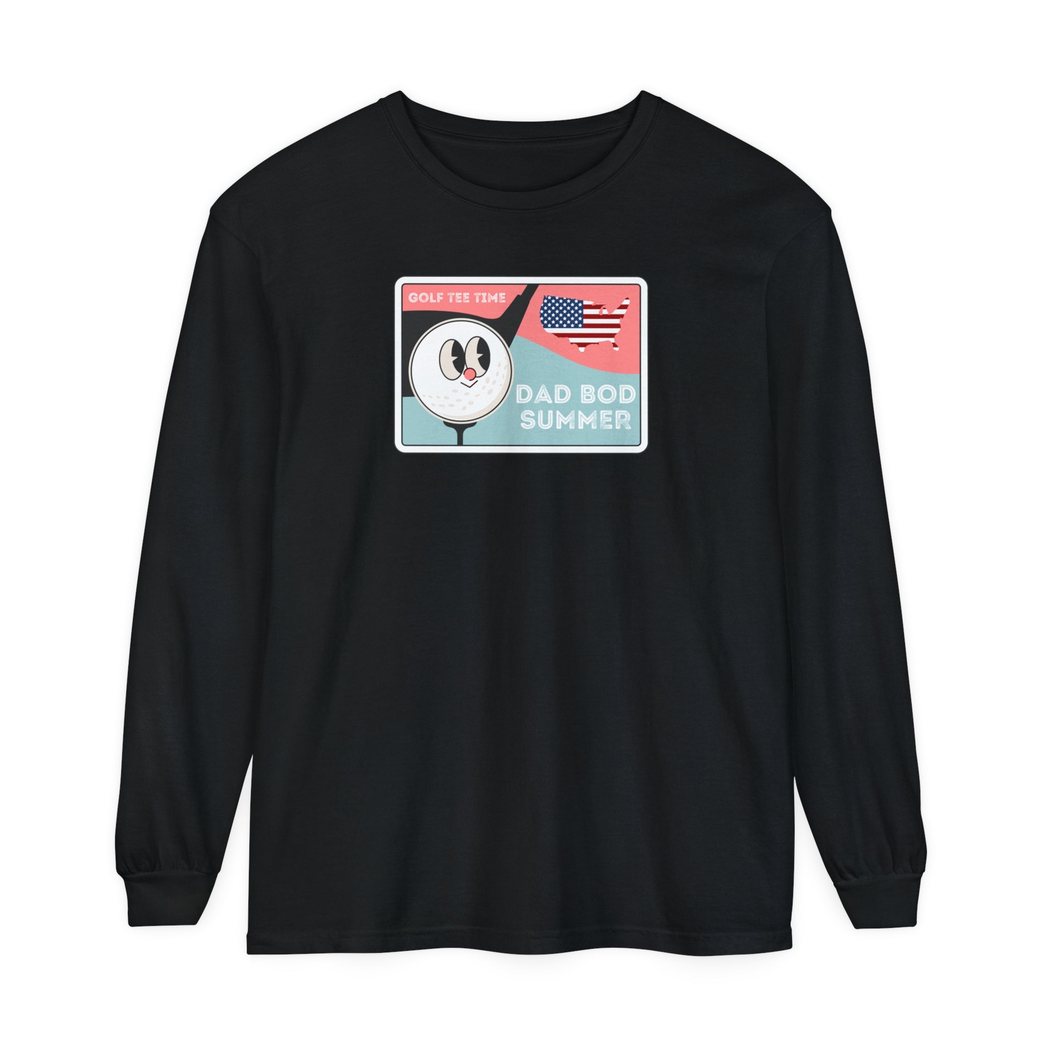 "Dad Bod Summer, Golf Tee Time Shirt" - Long Sleeve Golf Shirt