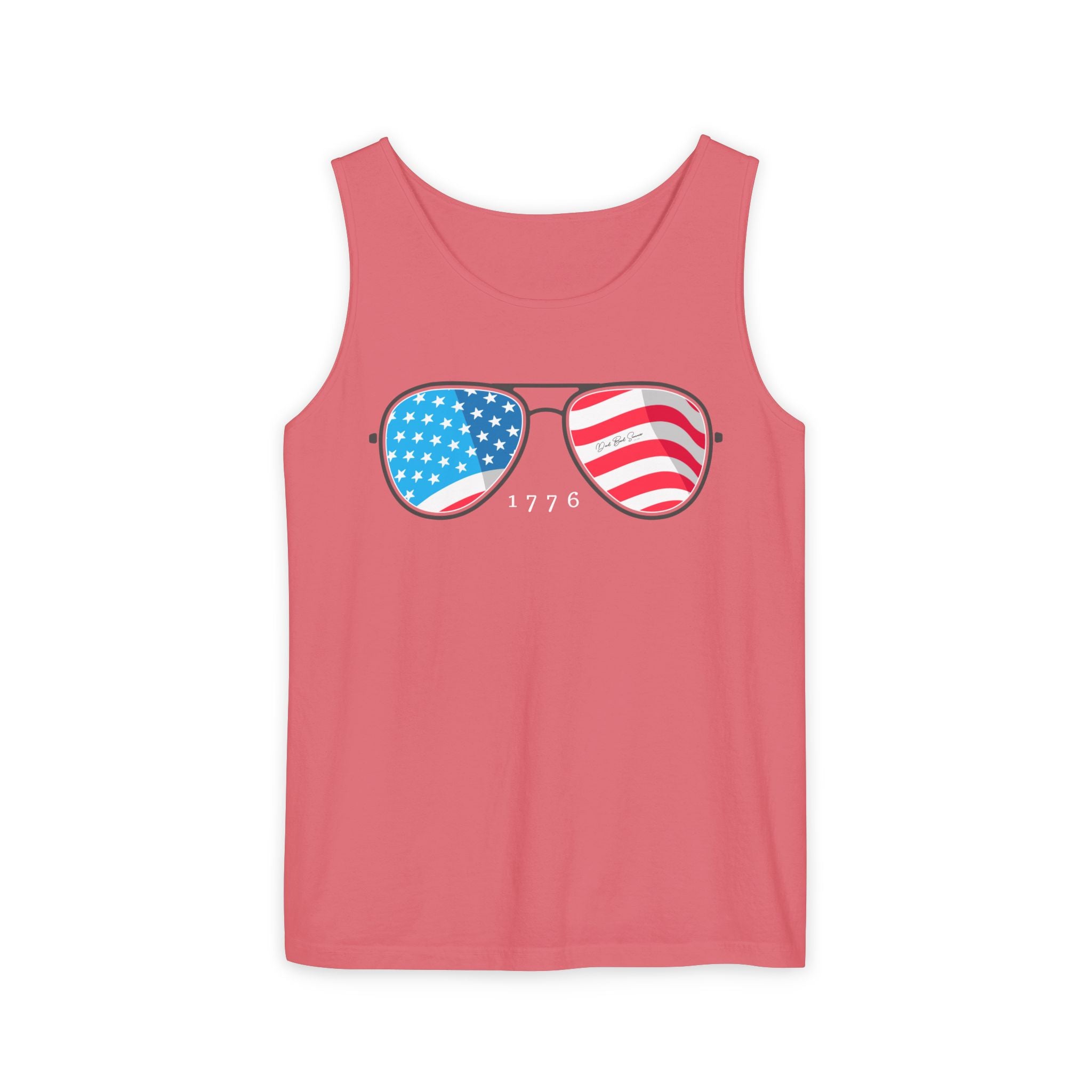 "USA Flag Sunglasses Tank Top" - Men's Tank Tops