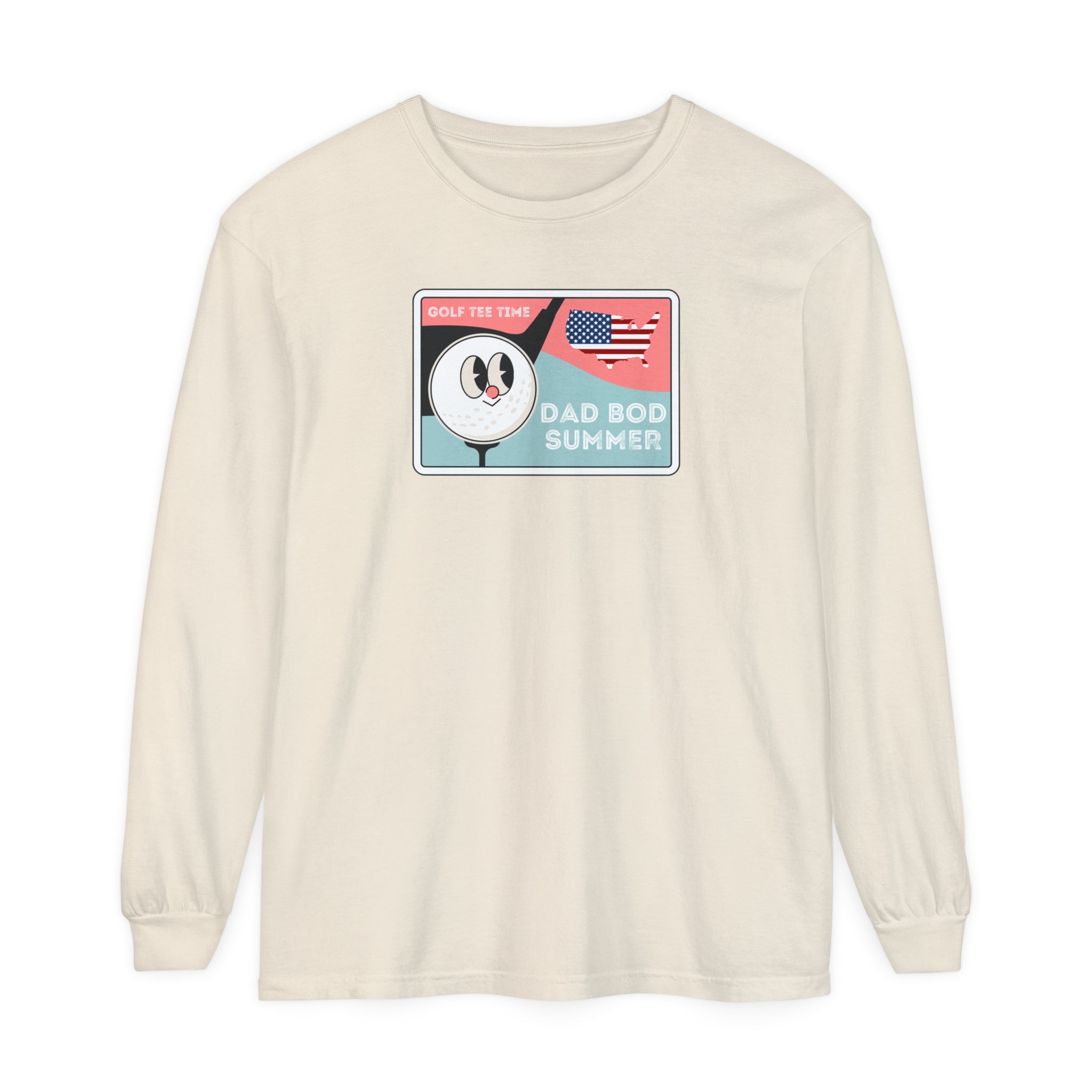 "Dad Bod Summer, Golf Tee Time Shirt" - Long Sleeve Golf Shirt