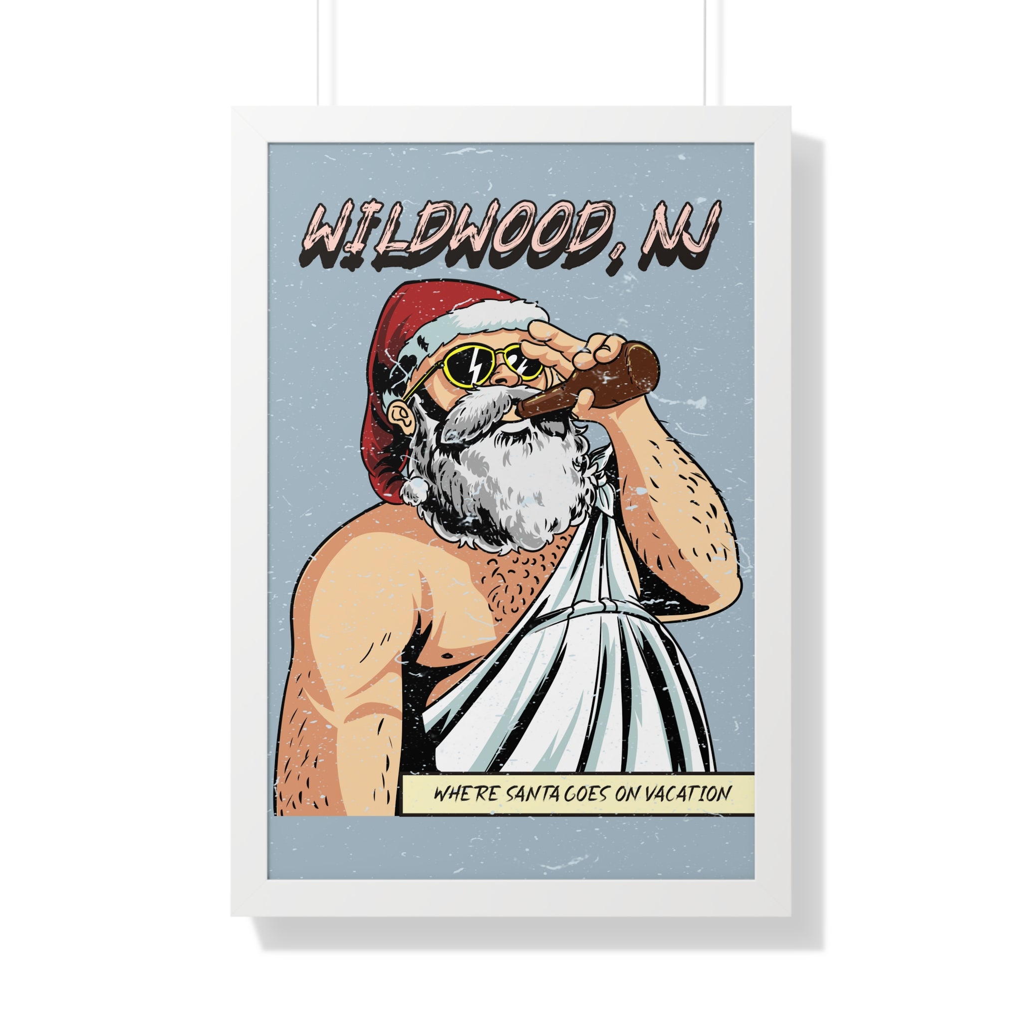 Wildwood New Jersey, Santa" Beach Wall Art - Beach House Wall Art - Beach Art For Wall