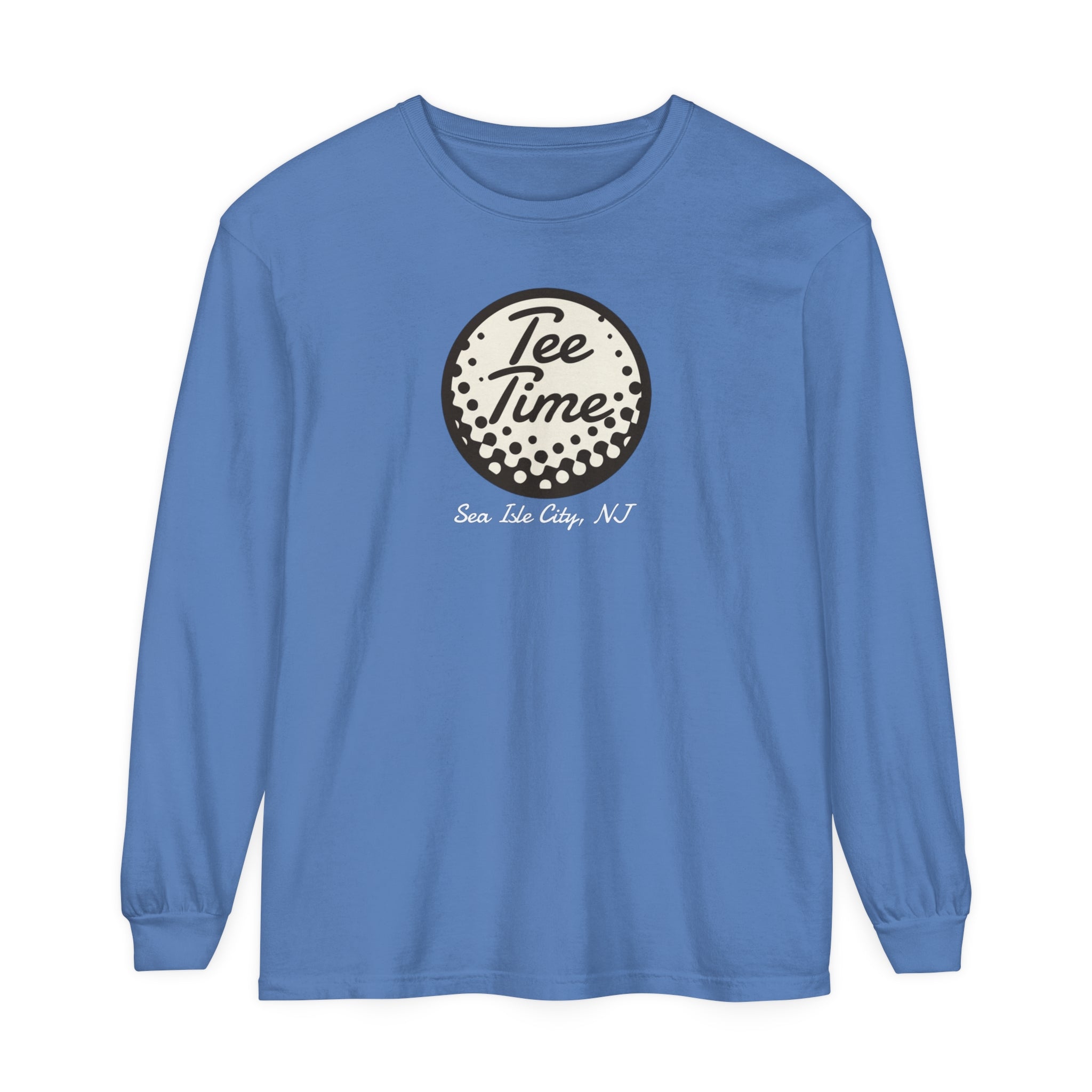 "Sea Isle City, Golf Tee Time" - Long Sleeve Golf Shirt