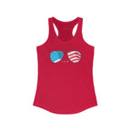 "American Flag Sunglasses" Americana Women's Shirts
