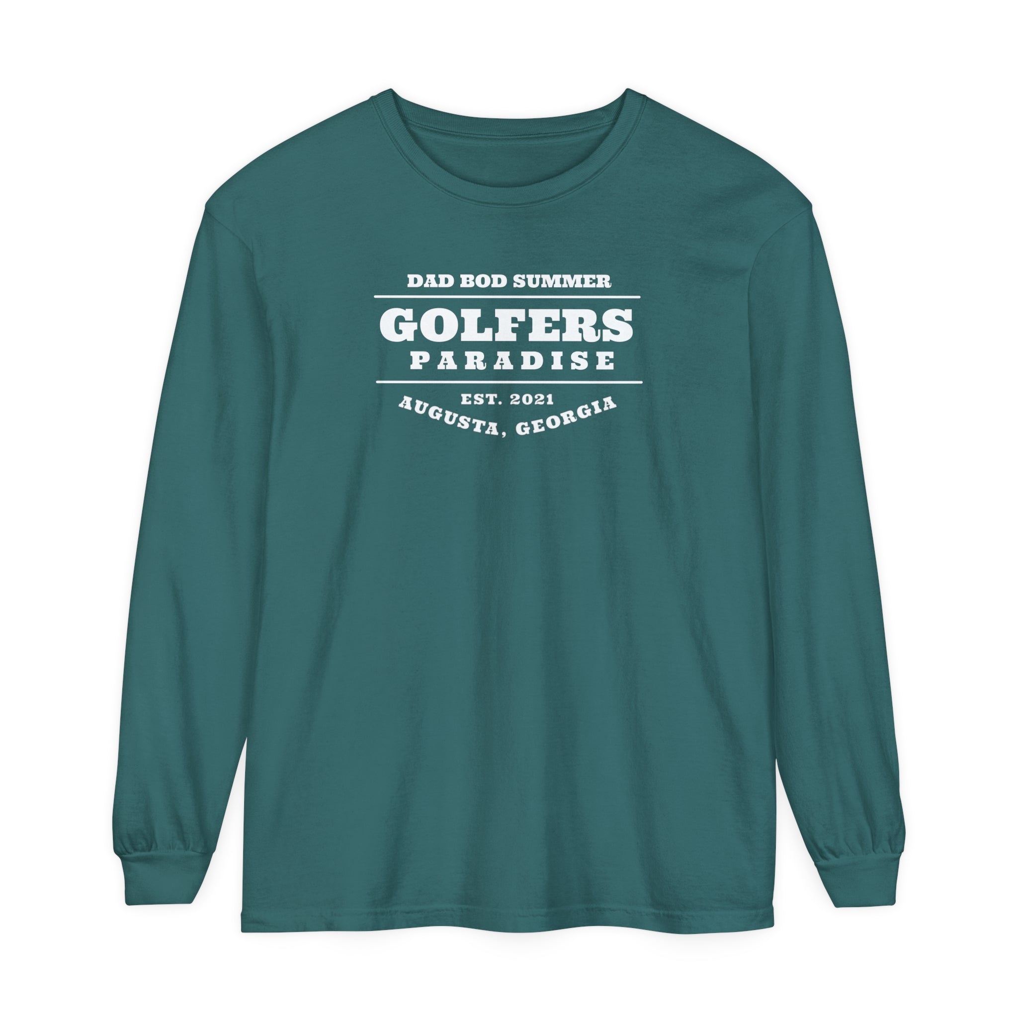 "Augusta Georgia, Golfers Paradise" - Long Sleeve Golf Shirt