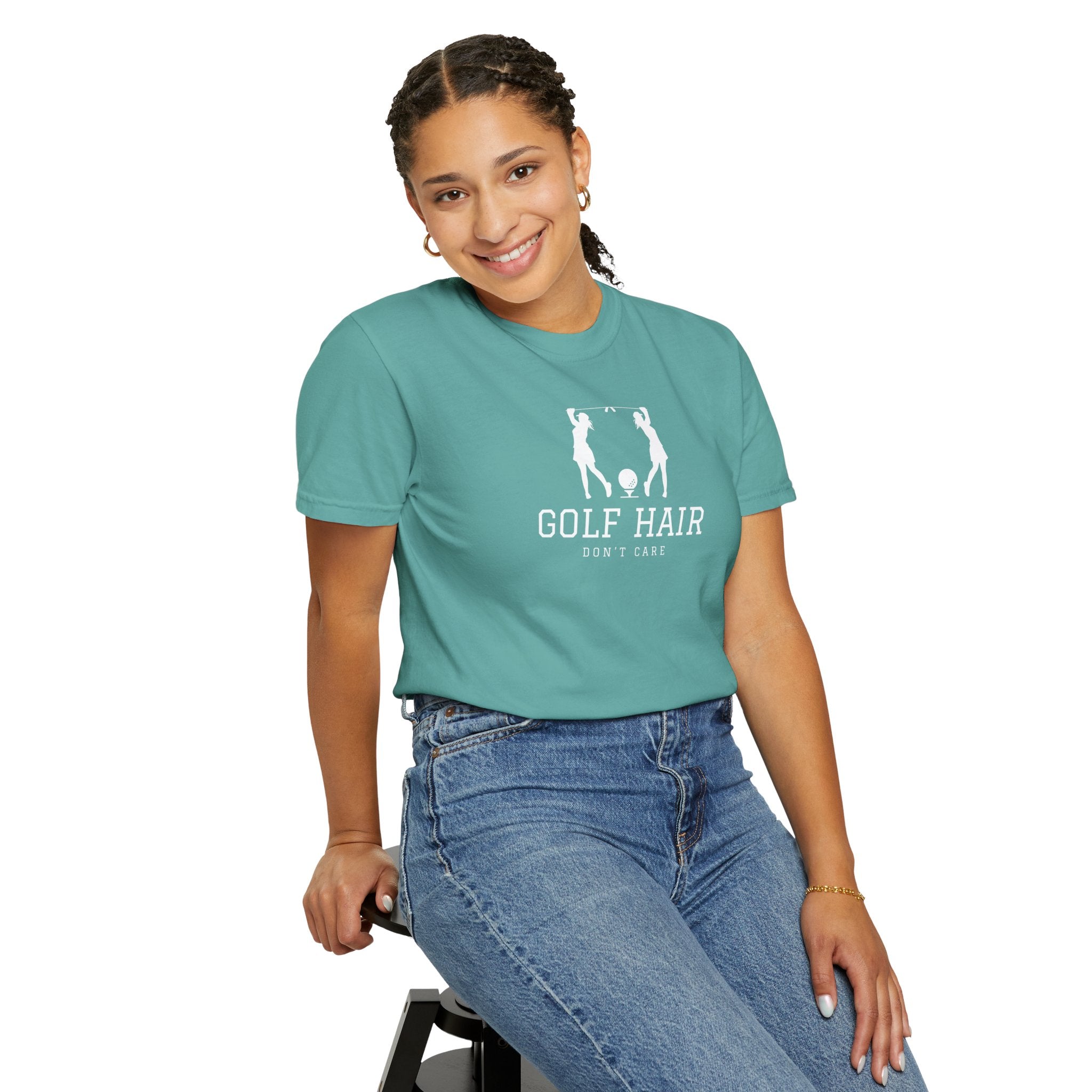 "Girls Who Love To Golf: Golf Hair Don't Care" - Ladies Golf Shirt