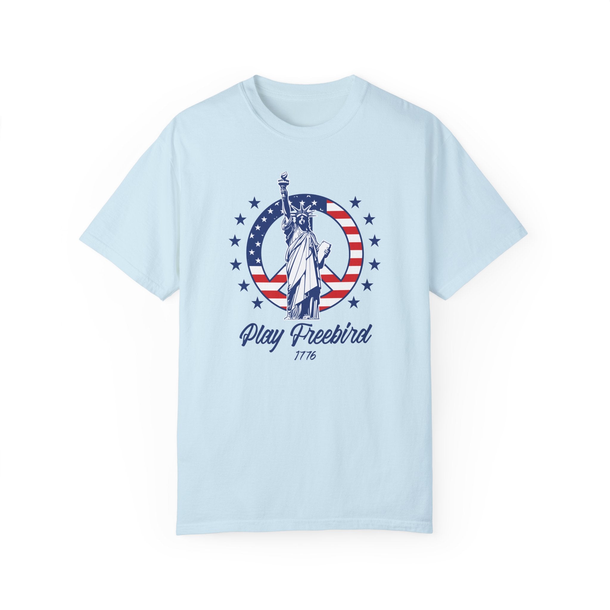 "Lady Liberty Screaming Play Freebird" - America Shirt