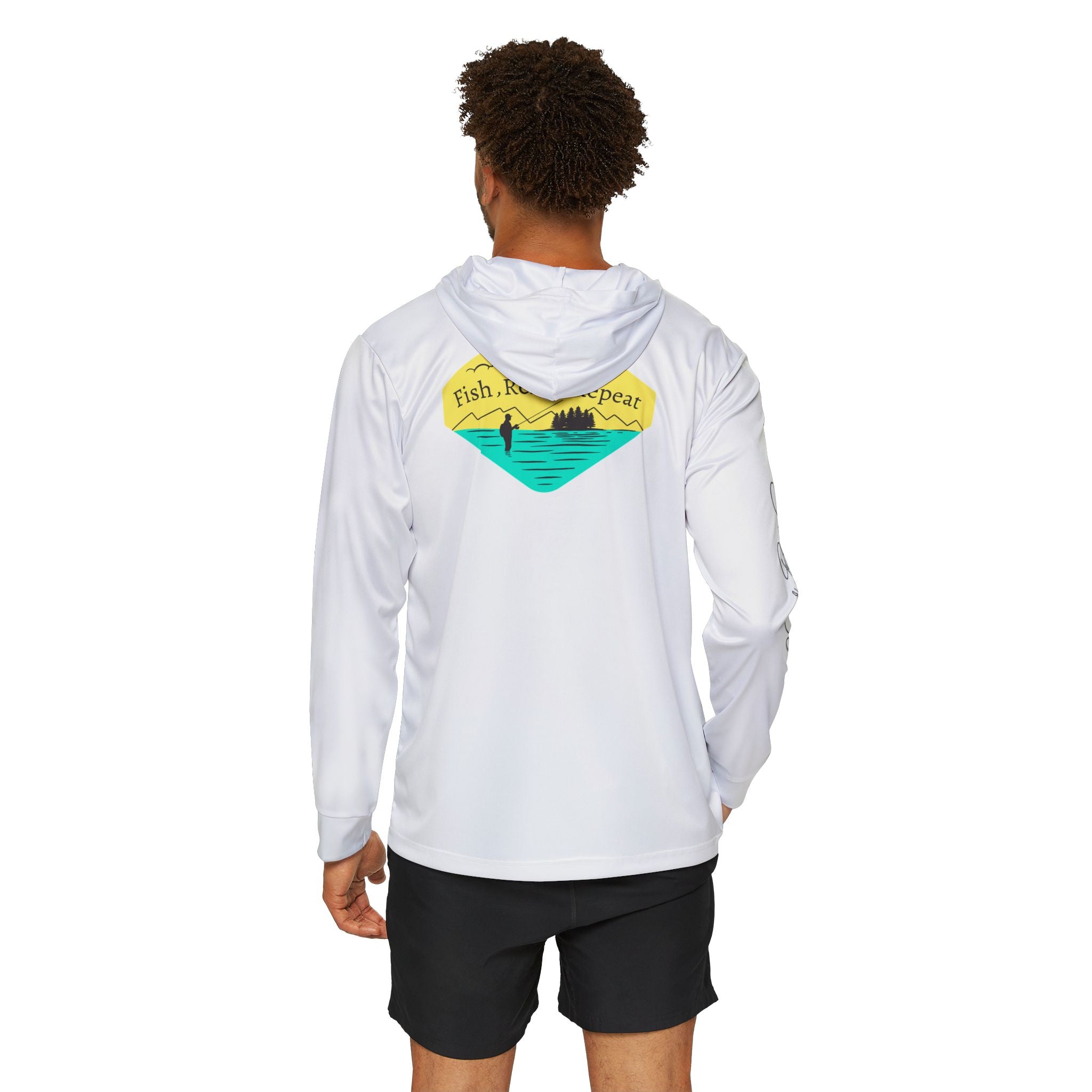 "Fish, Relax, Repeat" Fishing Performance Hoodie