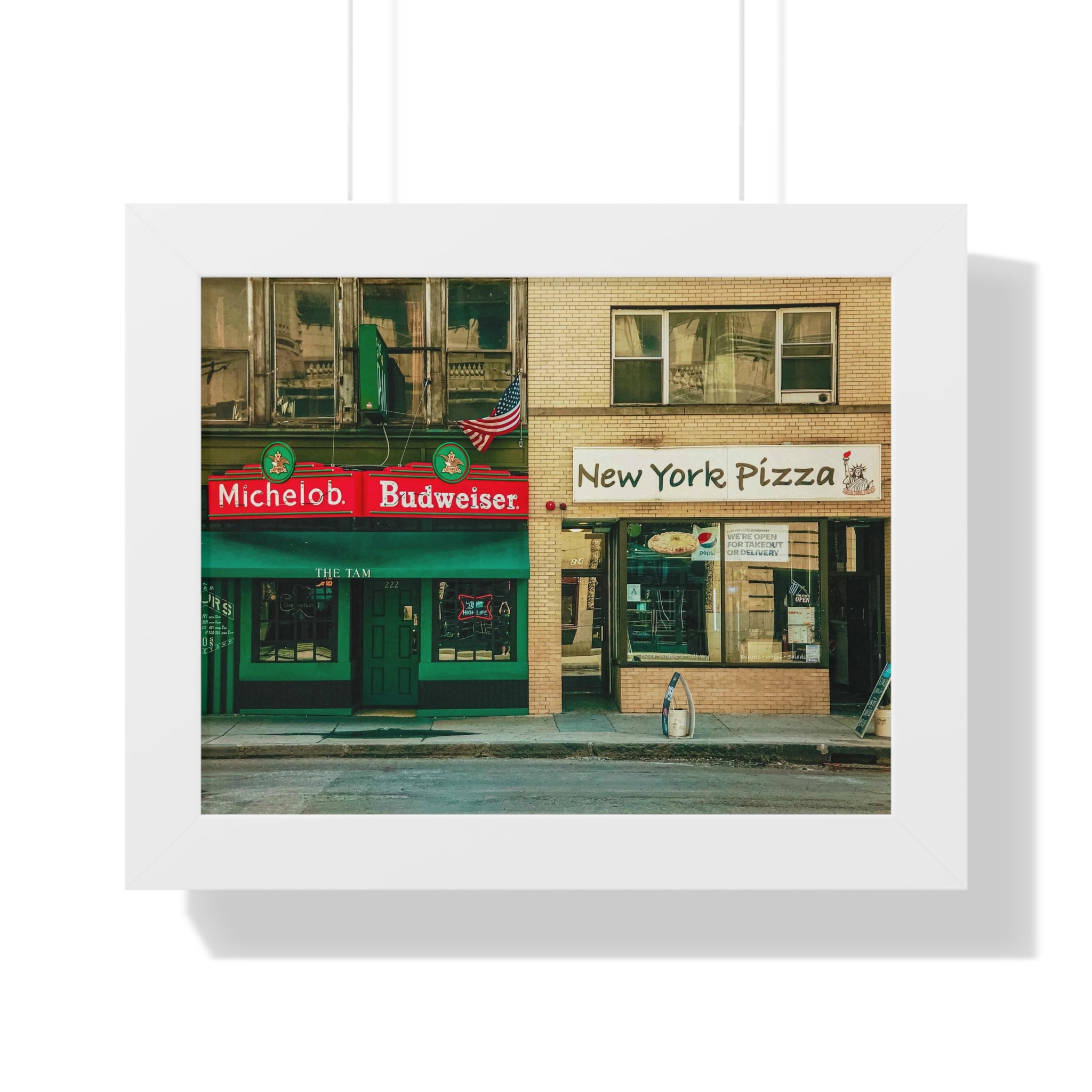 New York City Retro Pizzeria- Framed Wall Art - Dad Bod Summer